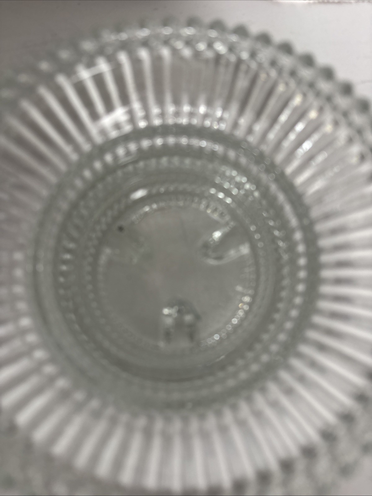 Indiana Glass Reflections Crystal Diamond Point Candle Holder Reversible VINTAGE