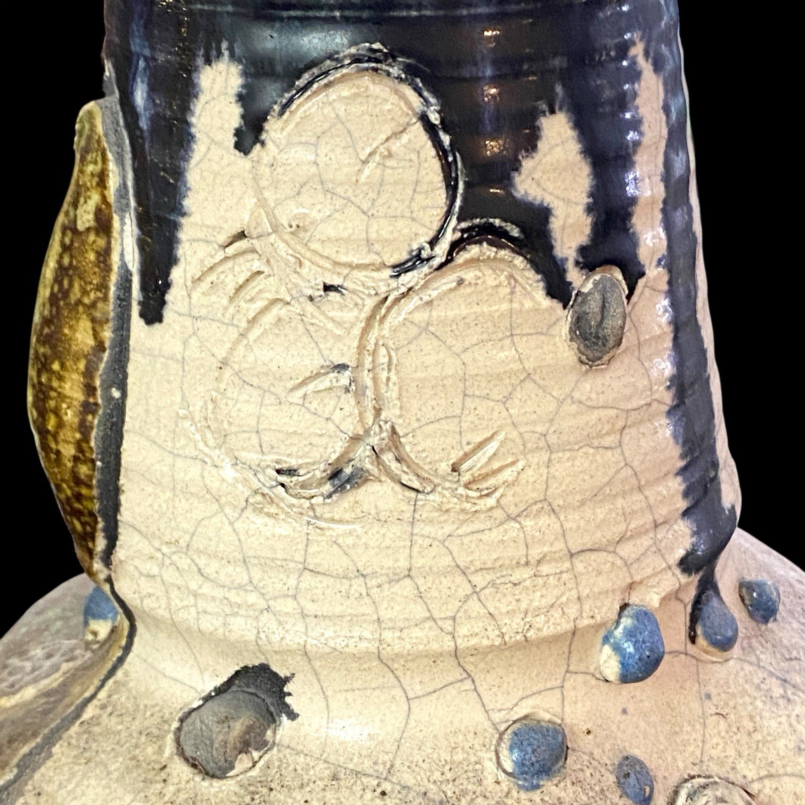 Creepy Snake Vase Raku Primitive Rustic Gothic Weird Unique Outsider Art OOAK