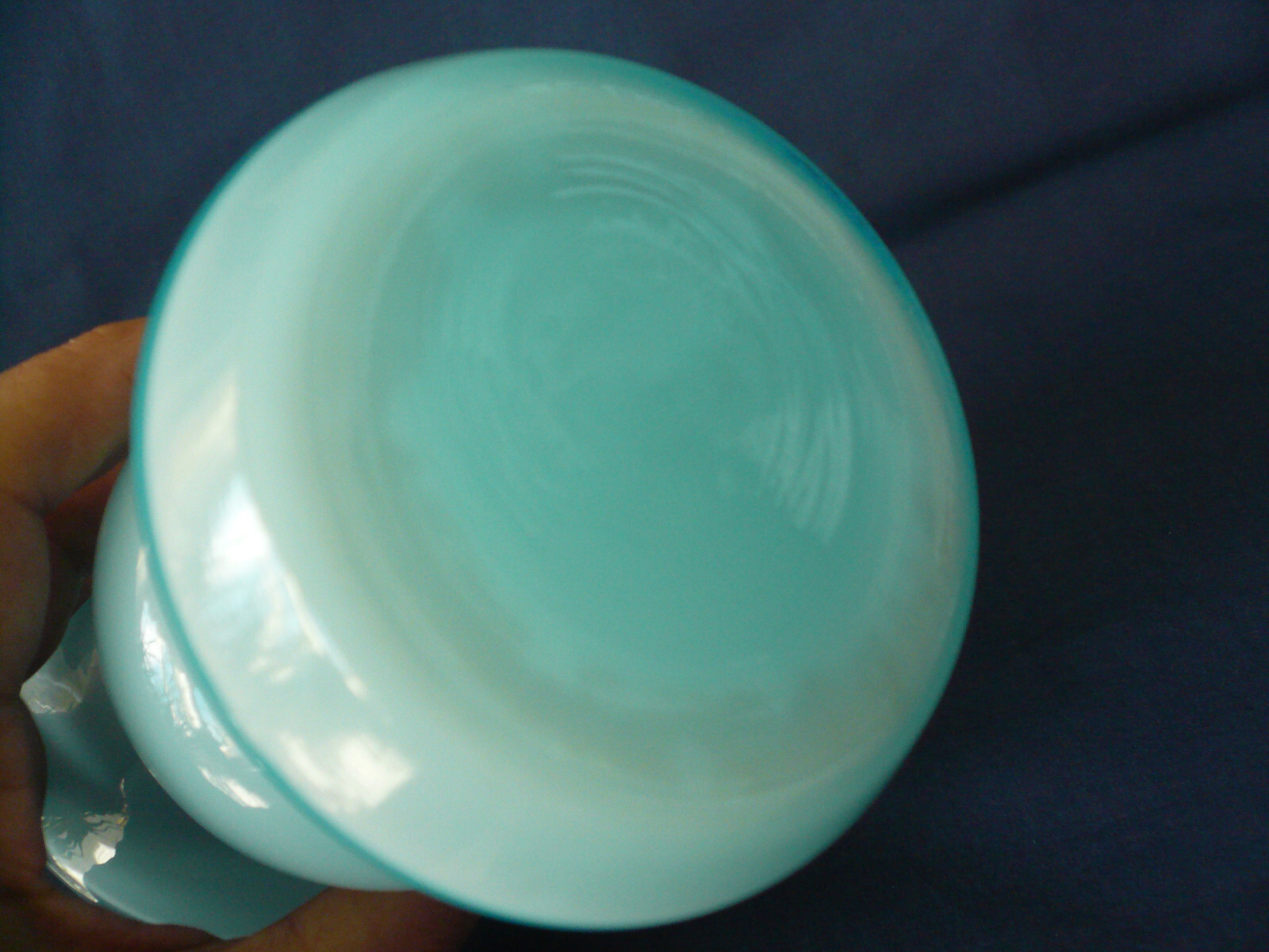 Fenton Art Glass BLUE OVERLAY 6.5in Weil Vase