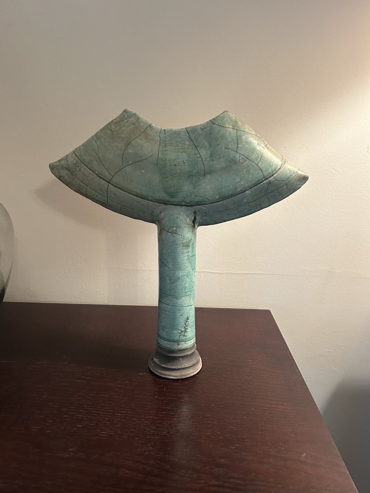 Vintage/Contemporary Studio Art Pottery Abstract Sculptural Pedestal Vase