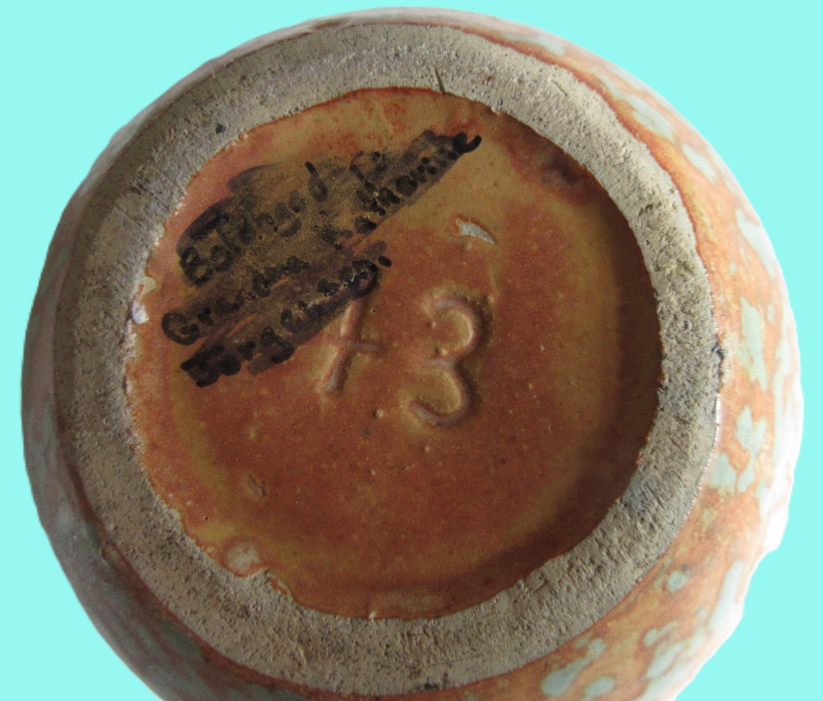 Burley Winter Vase 43 Art Deco Craft Pottery Gold Green Spatter Glaze 1930s Flaw