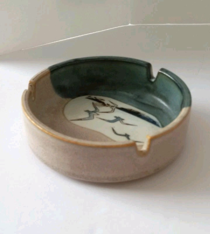 Otagirl Seagulls Over Beach Stoneware Ashtray