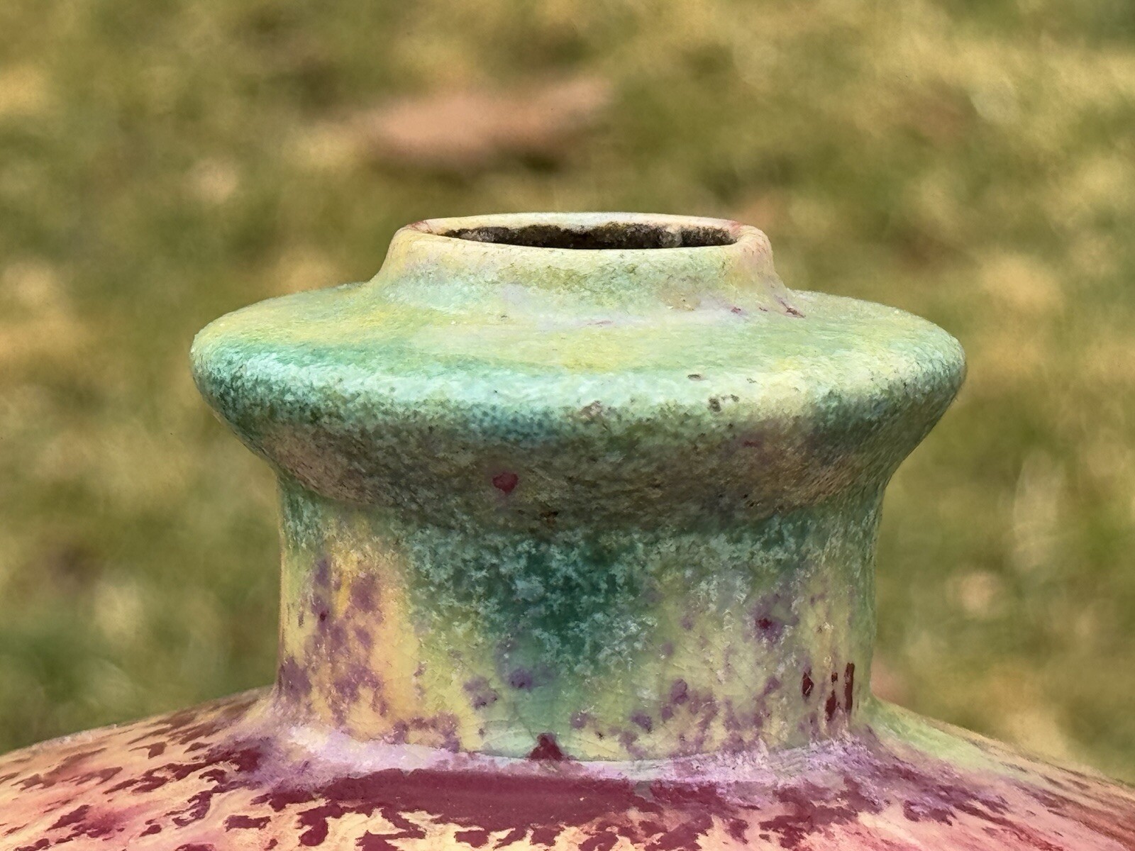 Antique Pierre Adrien Dalpayrat Era Flambé Glazed Art Pottery Vase Or Inkwell