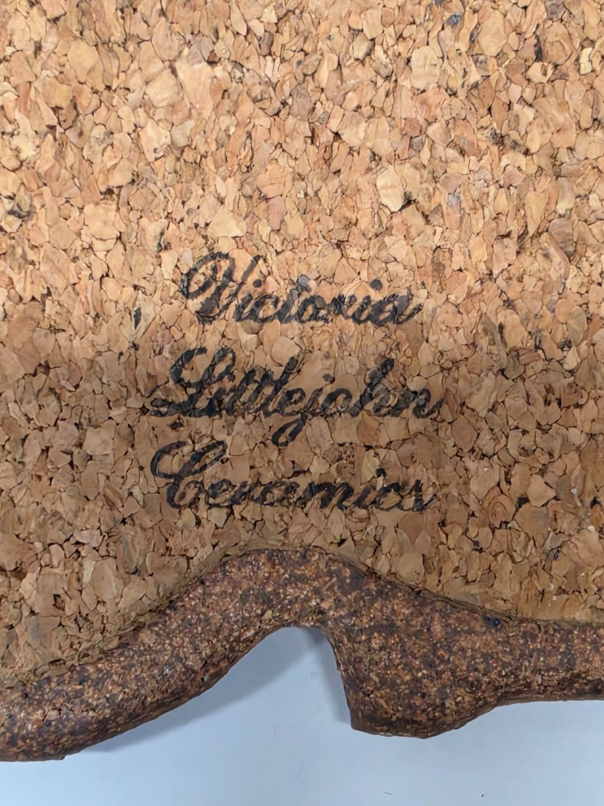 Victoria Littlejohn Ceramics Victorian House Wall Plaque Trivet Cork Back