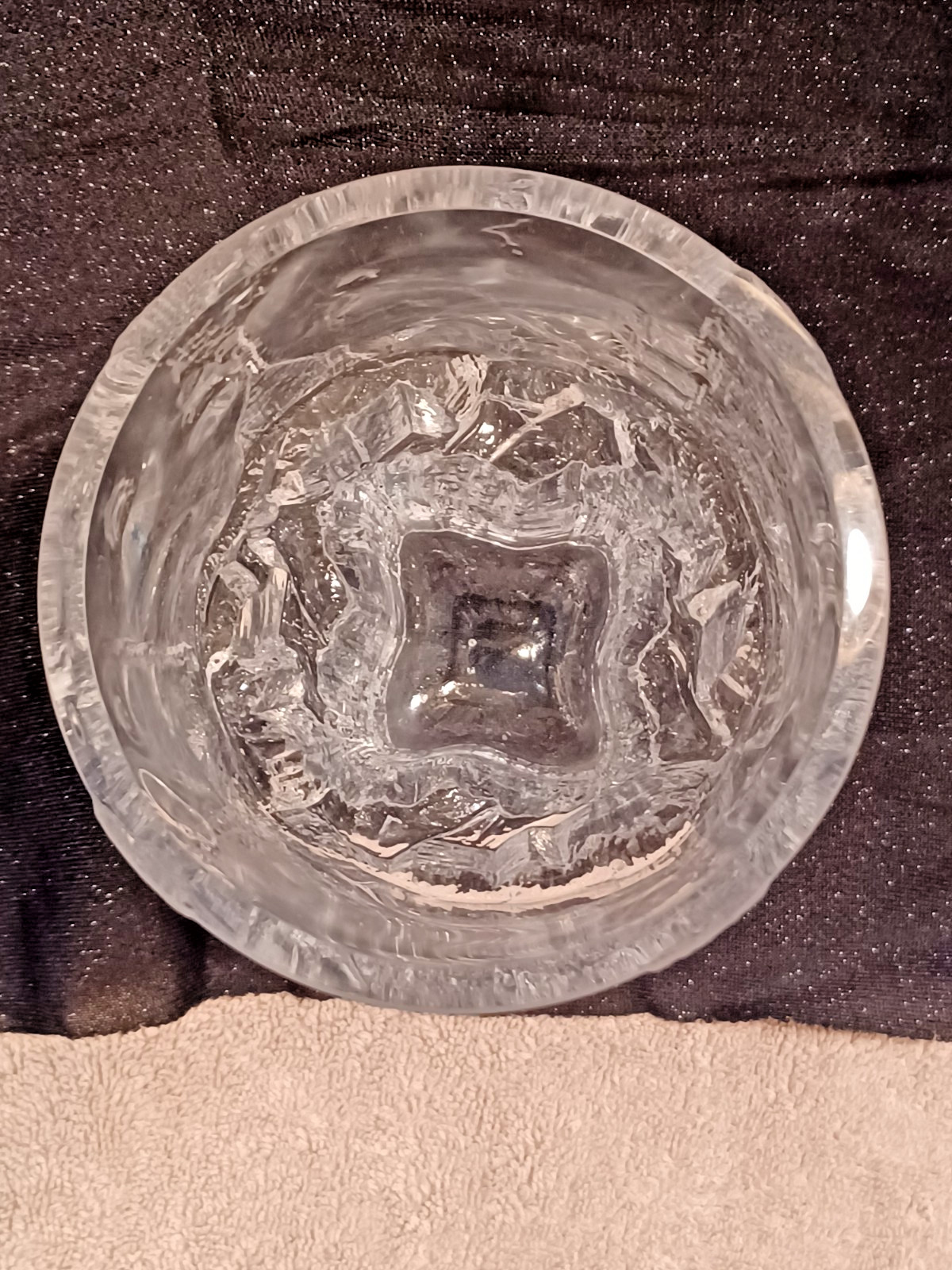 Vtg littala Molded Glass Vase by Tapio Wirkkala Minerva Iceberg Vase / Finland