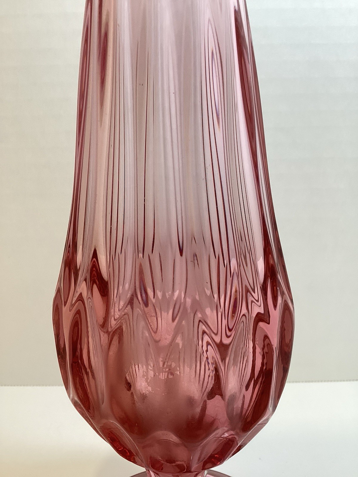 Fenton Colonial Pink Swung Vase Thumbprint Pattern #4453 – 17.5” Tall