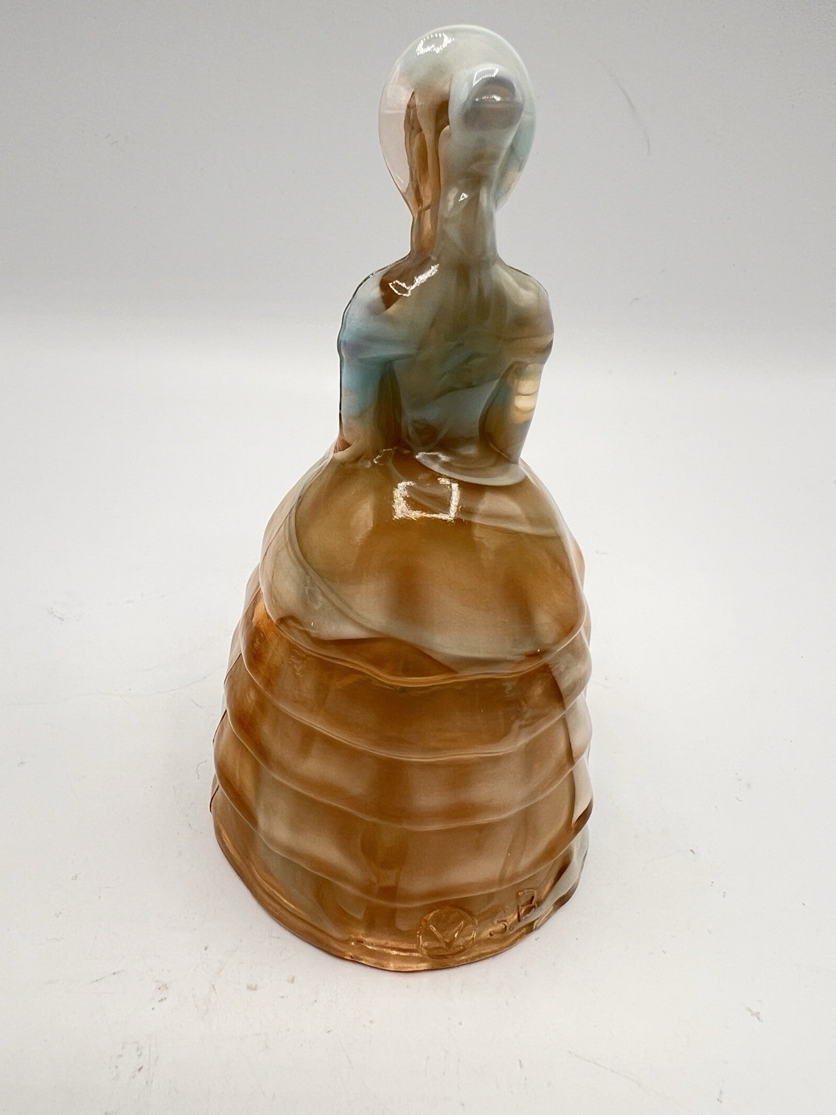 VTG Summit Art Slag Glass Melanie Doll Southern Belle Figurine Carmel Blue