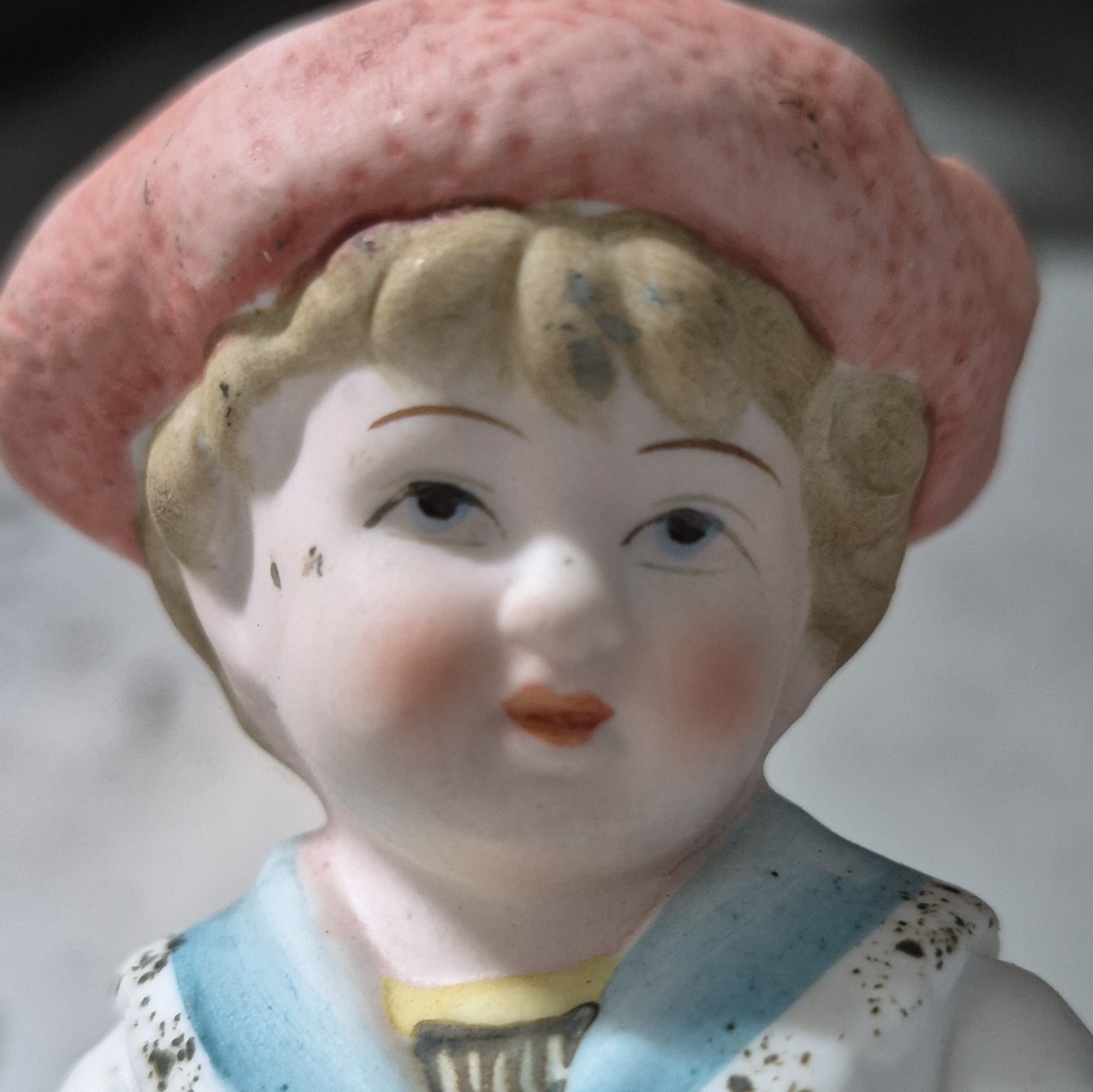 Andrea by Sadek Ceramic Boy Figurine Hand Painted Polka Dot Japan 6682