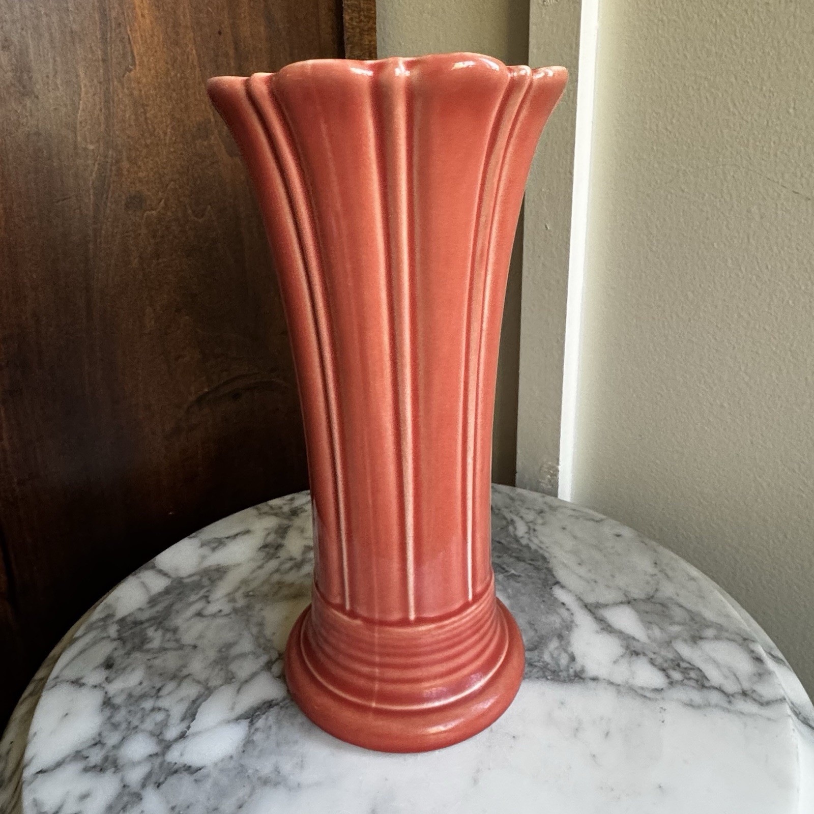 Fiesta 9.5″ Flower Vase in Persimmon | Fiestaware Salmon Flared Bud Display