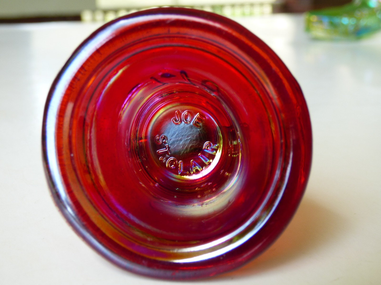 Vintage Joe St. Clair Red Carnival Glass Bicentennial Liberty Bell