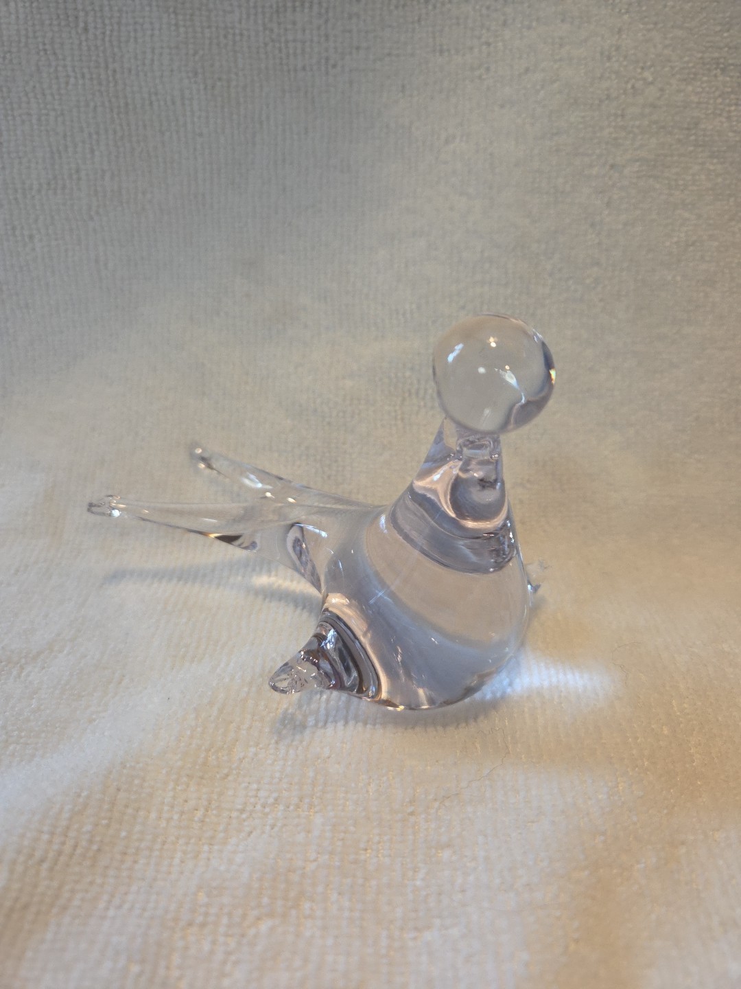 Vintage MURANO Glass Seal Balancing Ball On Nose Murano Is Signed On Bottom