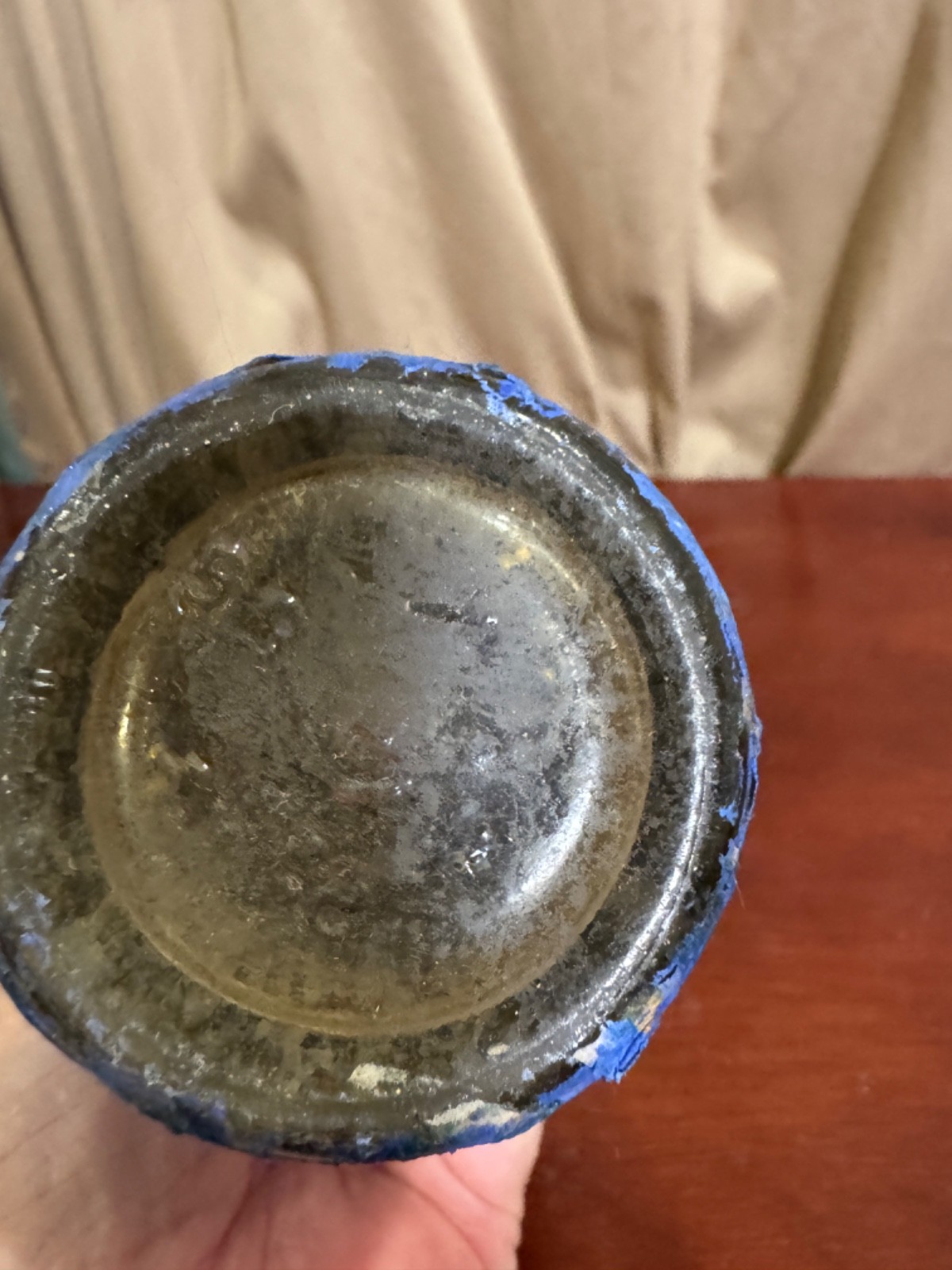 Unique Blue!! Handcrafted Glass Art Fun Monster! 1970s Vintage Bottle!