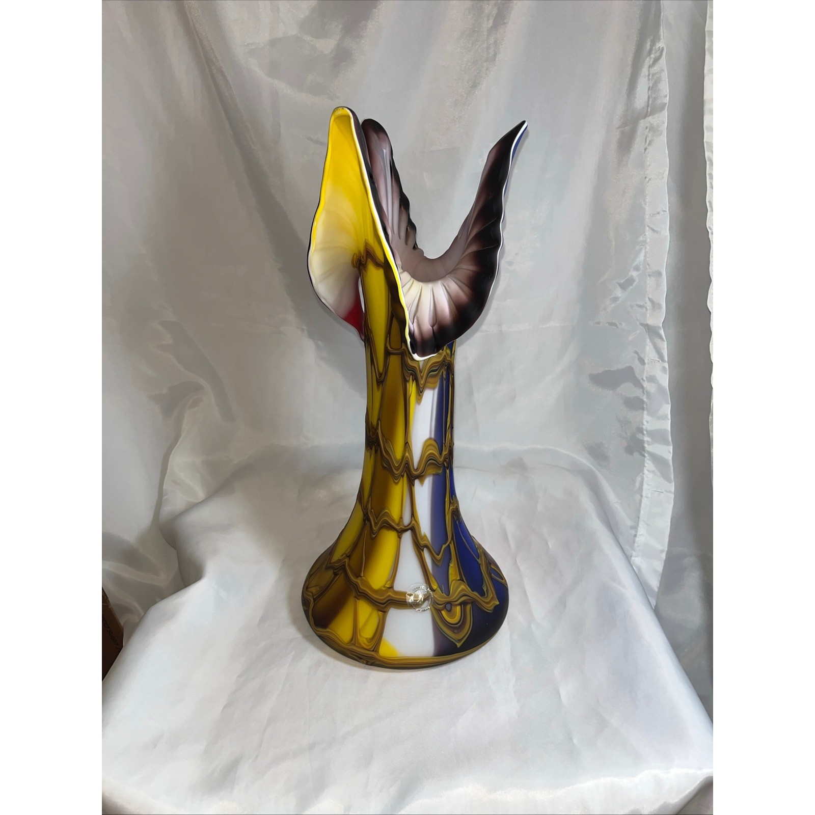 Essie Zareh Balkan Russia Art Glass Jack in the Pulpit Vase 16 Inch