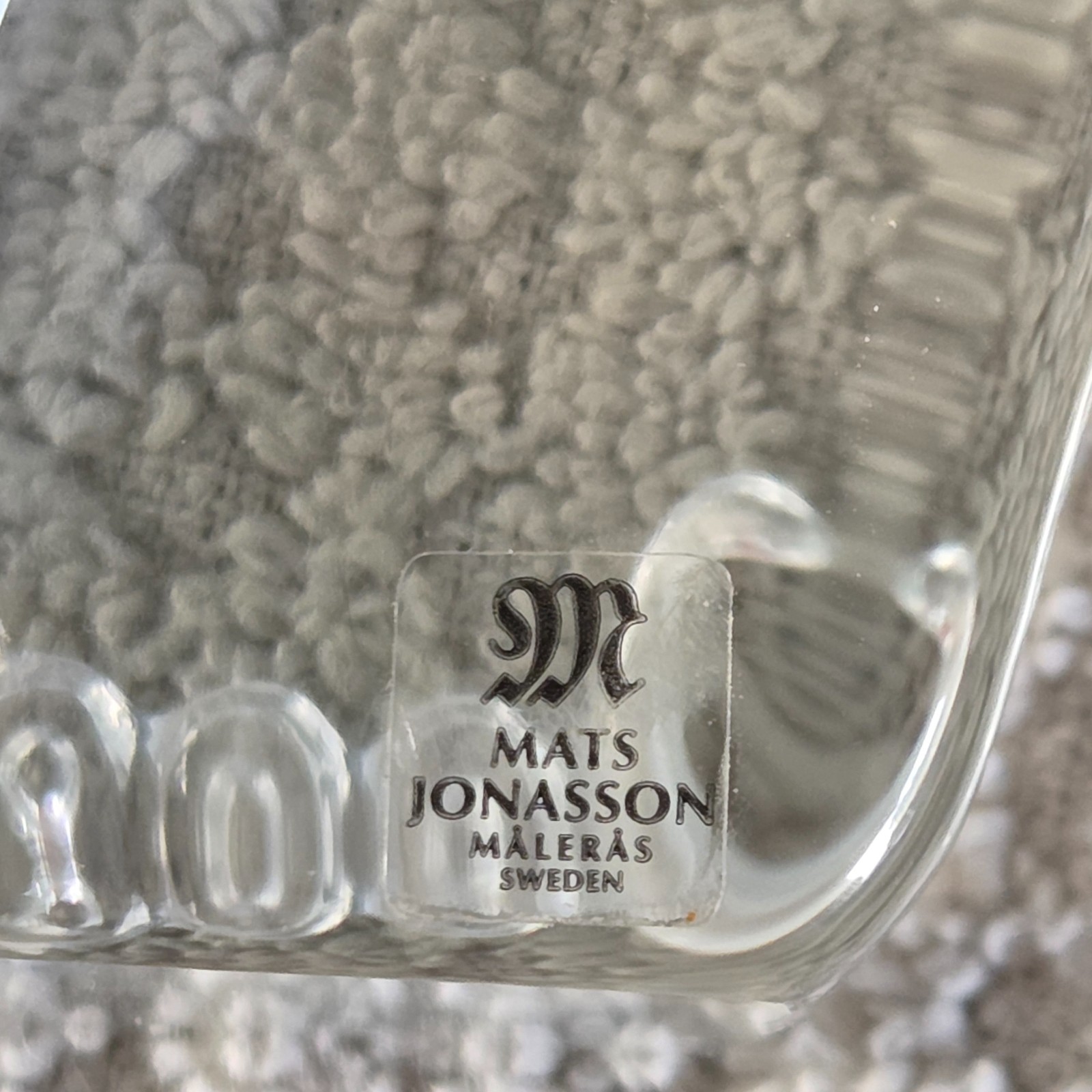 Mats Jonasson Lead Crystal Etched Viking Ship Signed and Numbered 28140 w/Decal