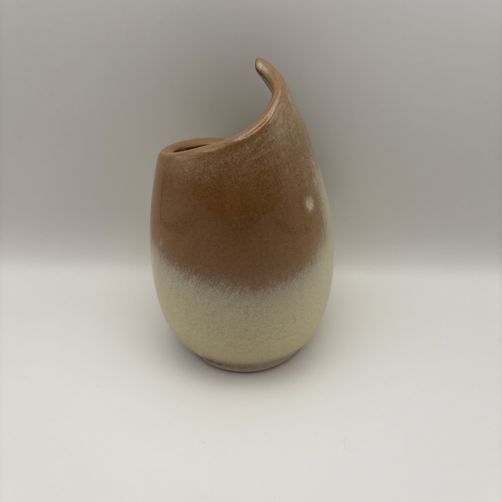 Vintage 1964 Frankoma Pottery 302 Freeform Candle Vase 6” Desert Gold 13oz
