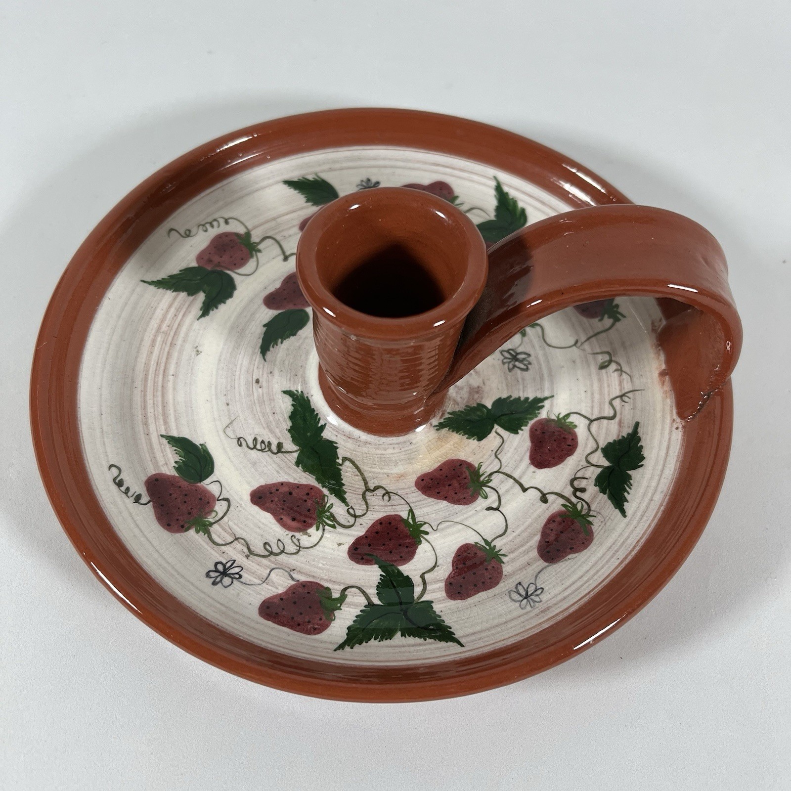 Nancy Anderson Strawberry Candlestick Holder 1978 Pres. Carter Egypt Peace Talks