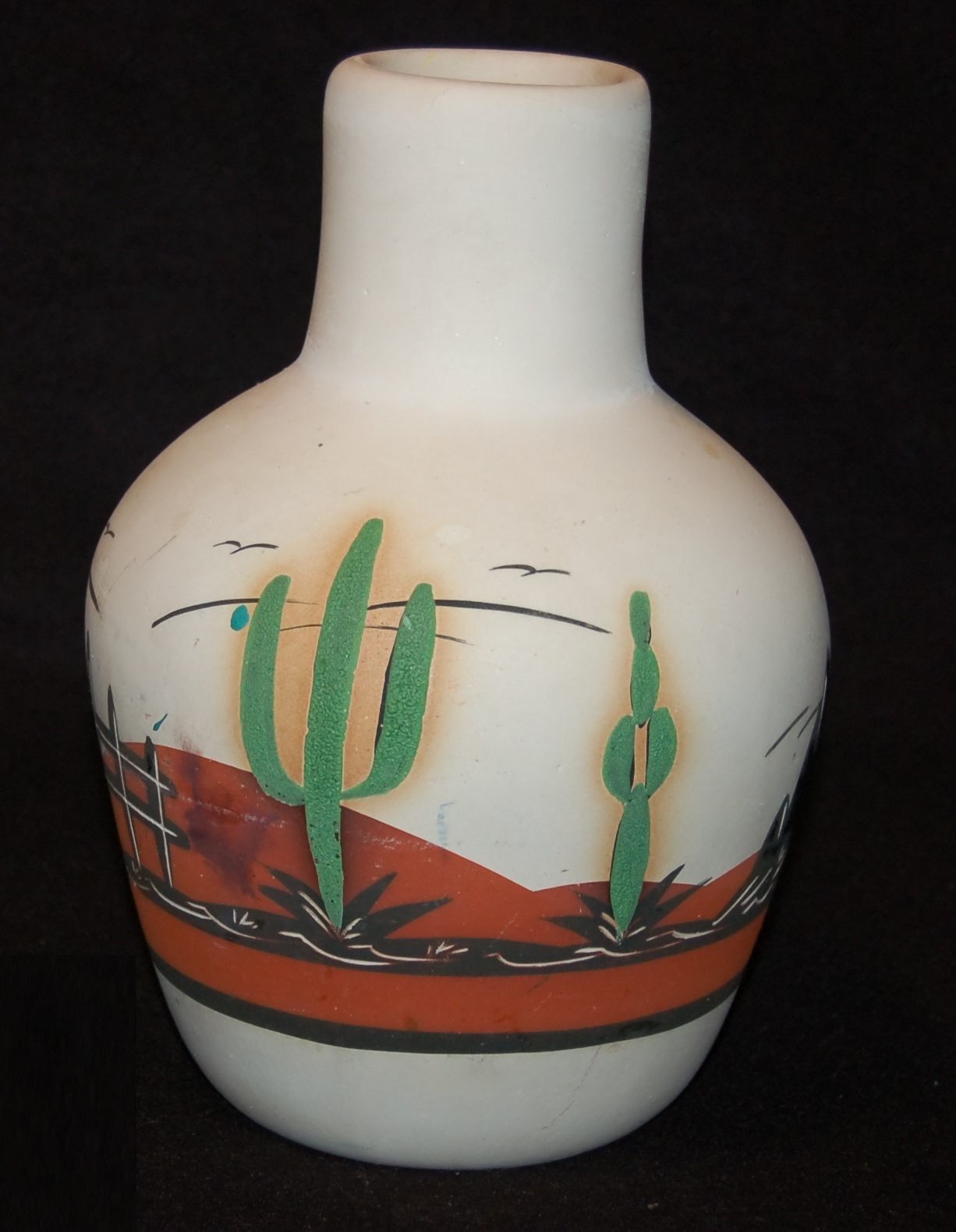 VINTAGE Southwestern Pottery VASE 9″ Saguaro Cactus Made in Arizona USA