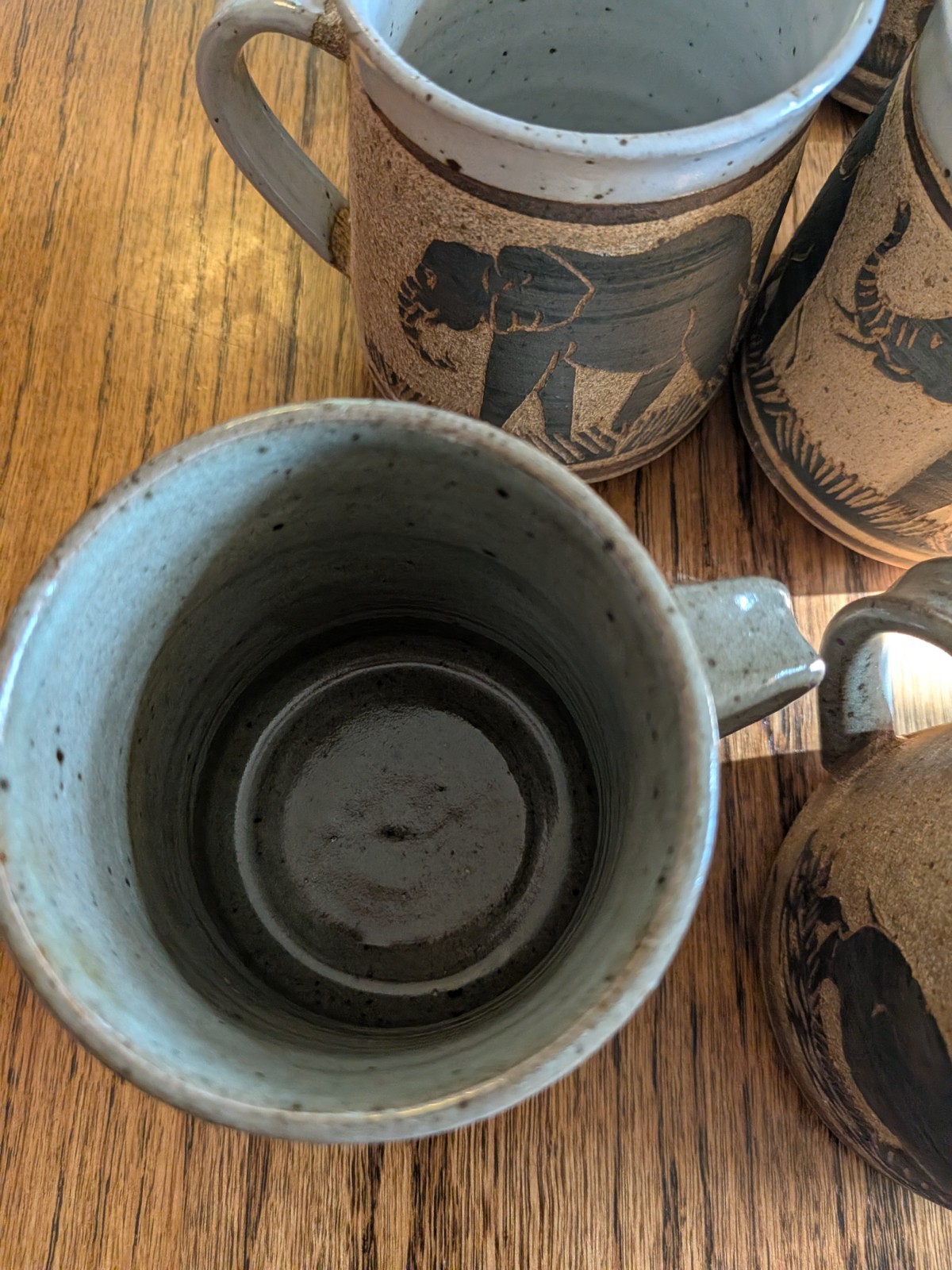 Signed Douglas Lentsa Set Of 6 Studio Pottery Design Coffee Cups South Africa