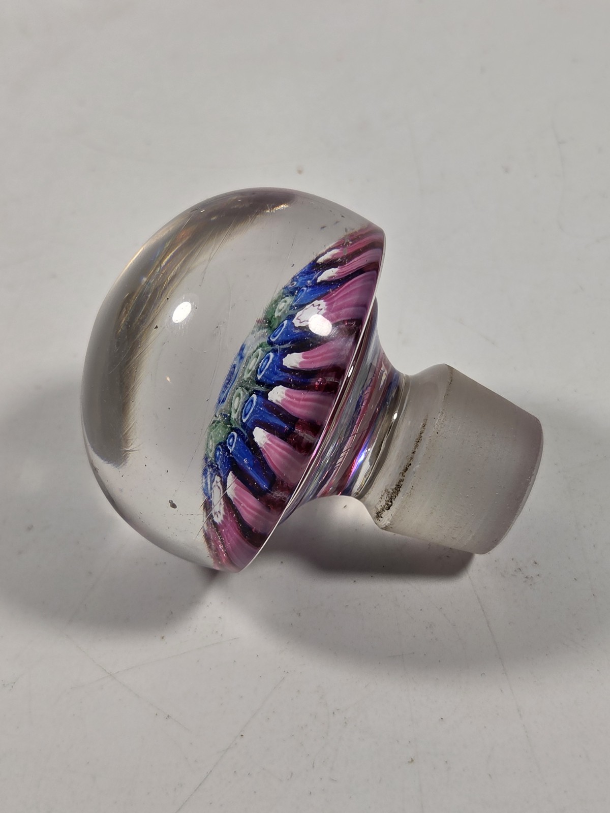 Old English? Millefiori Glass Inkwell Bottle Stopper (Stopper Only!)