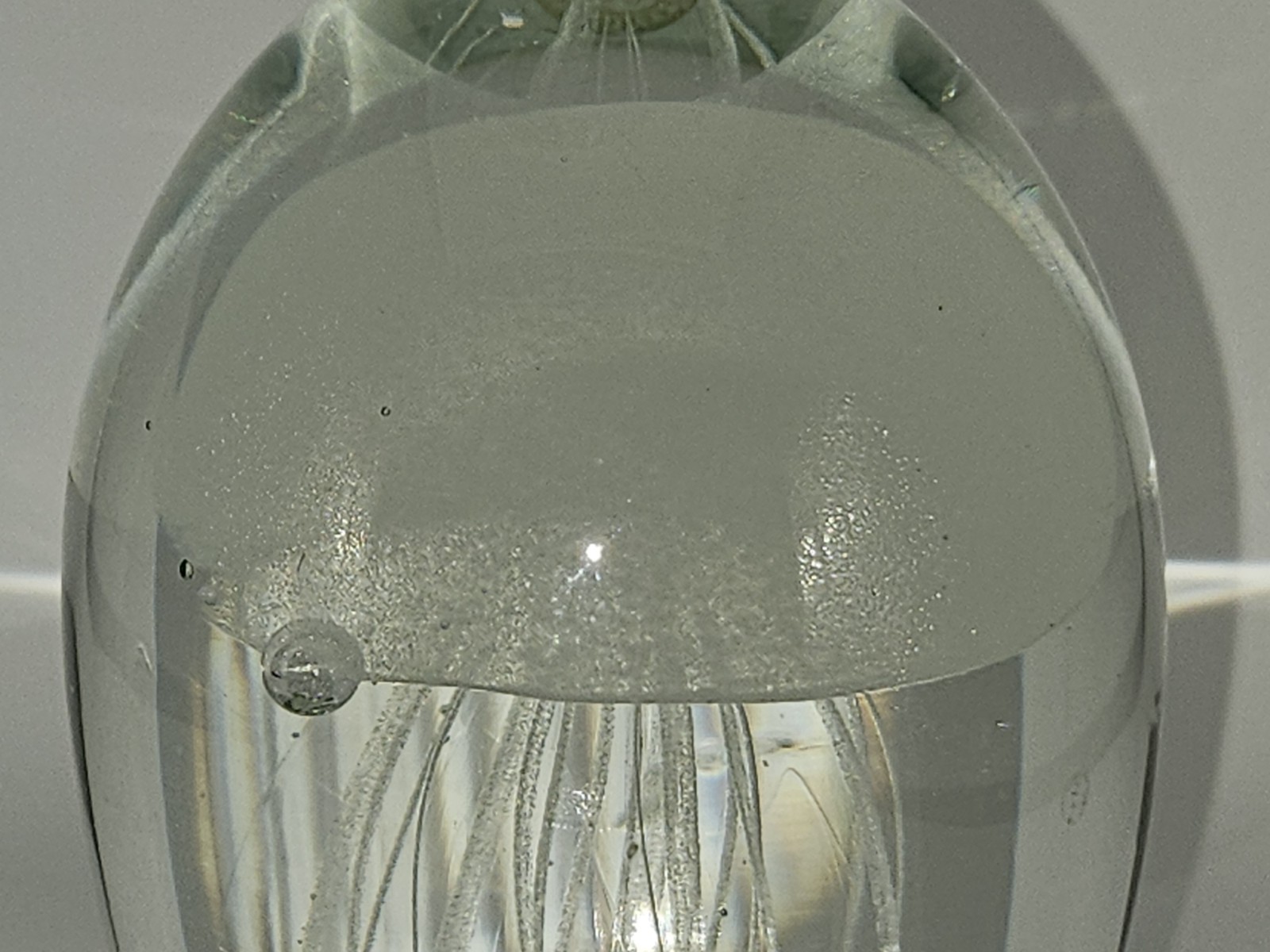 Dynasty Gallery White Clear Jellyfish Paperweight Glow in the Dark Heavy 1951
