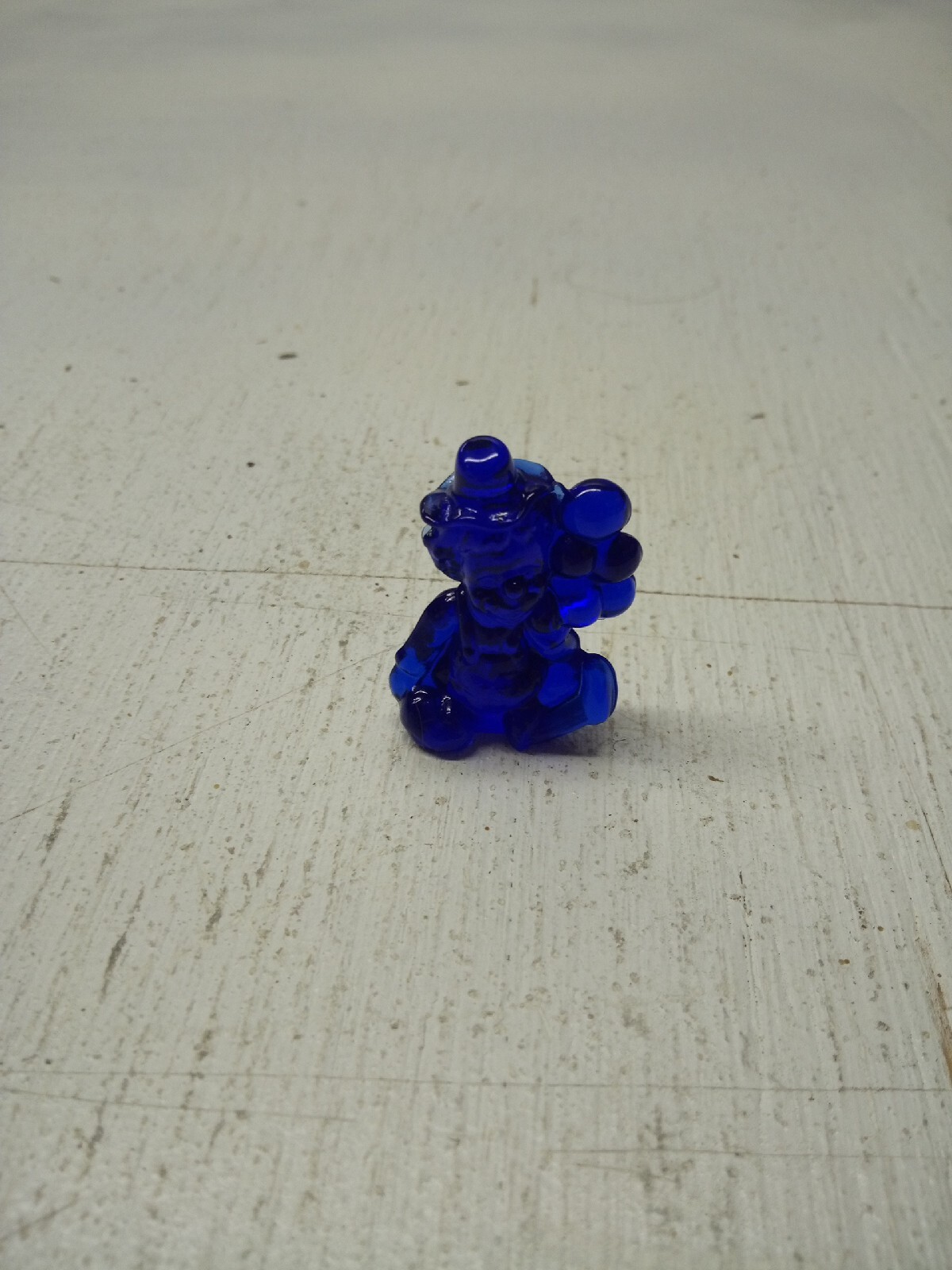 MIB MOSSER GLASS 1-5/8″ “PEE WEE”THE BALLOON CLOWN COBALT BLUE GLASS