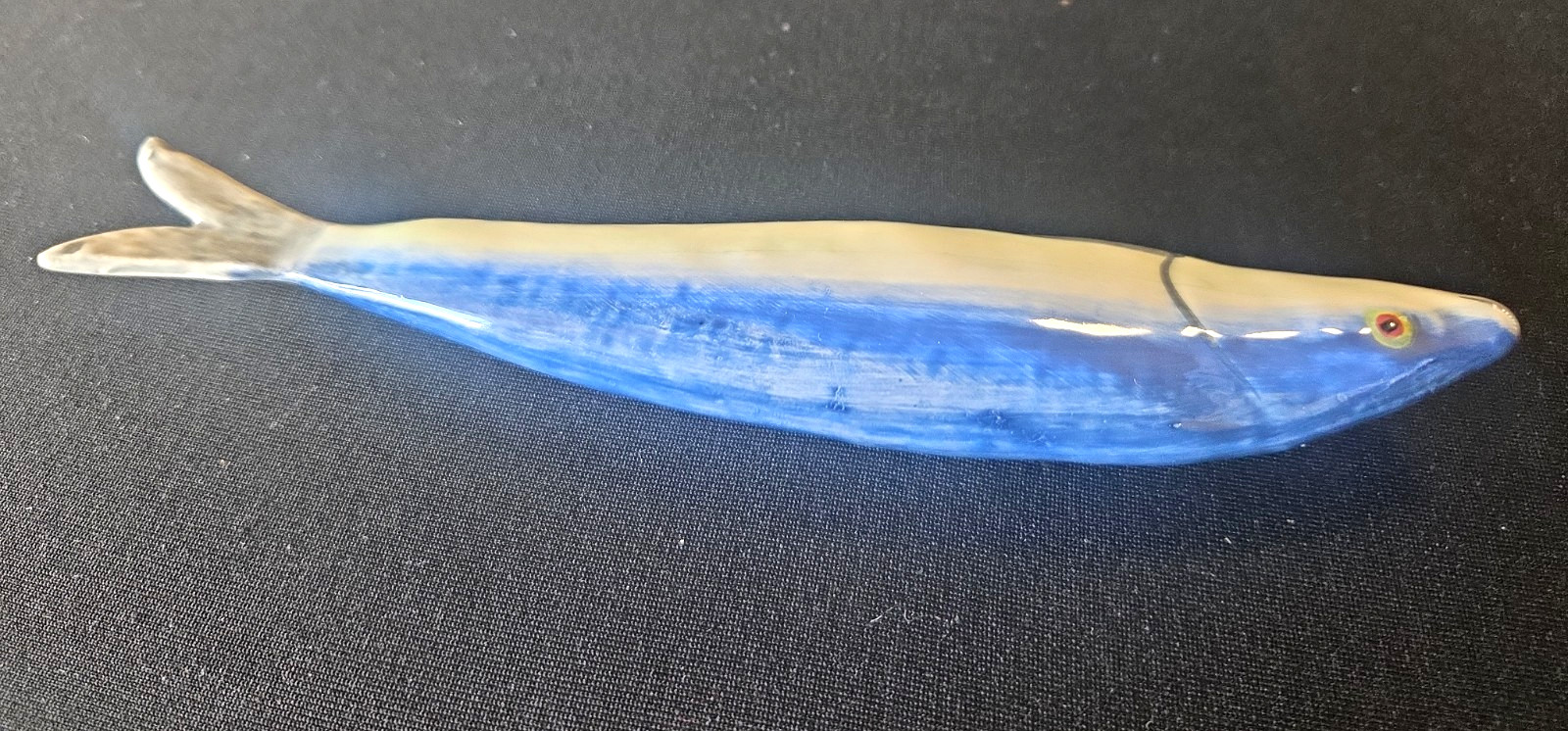 Vintage Ceramic Sardine Fish Jay Willfred For Andrea By Sadek 8″ Knife Rest EUC