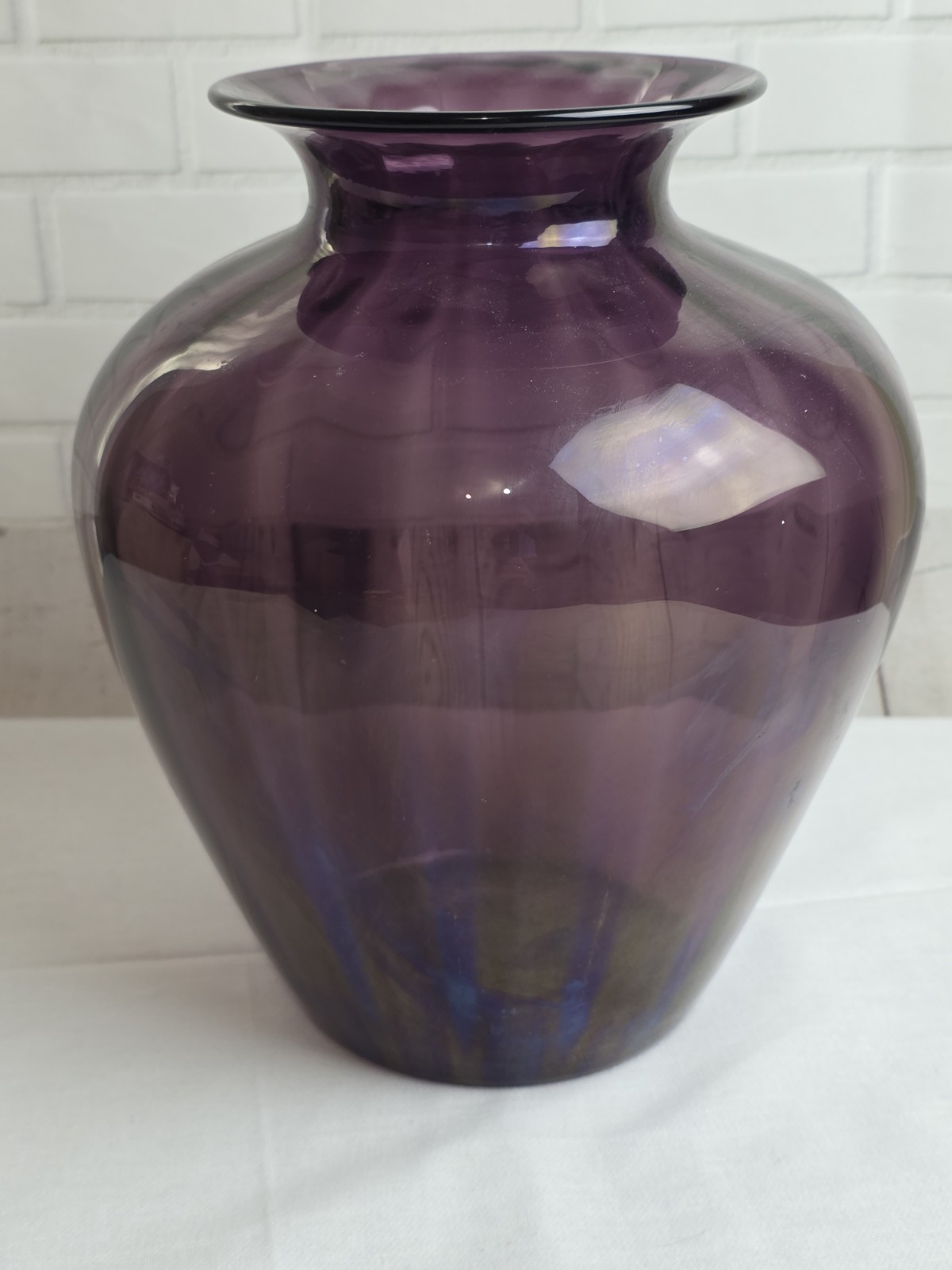 10 1/2″ Signed Durand Amethyst Vase