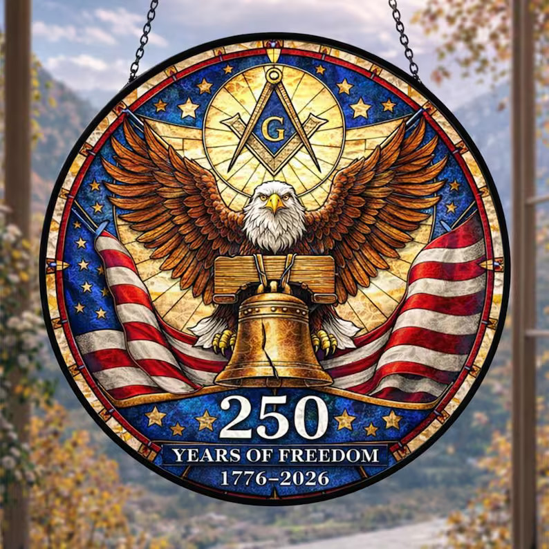 American Patriotic Freedom Suncatcher Glass
