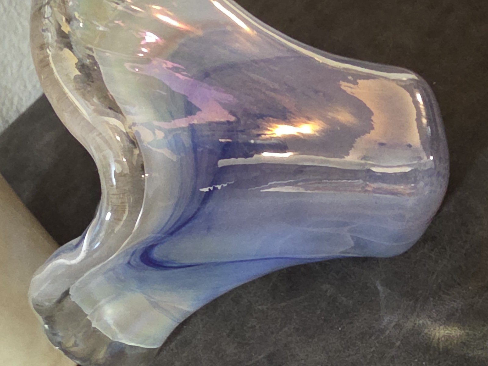 Lavorazione Murano Bud Vase Rainbow Swirl Green/Blue/Pink 2.25″L x 2.25″W x 8″H