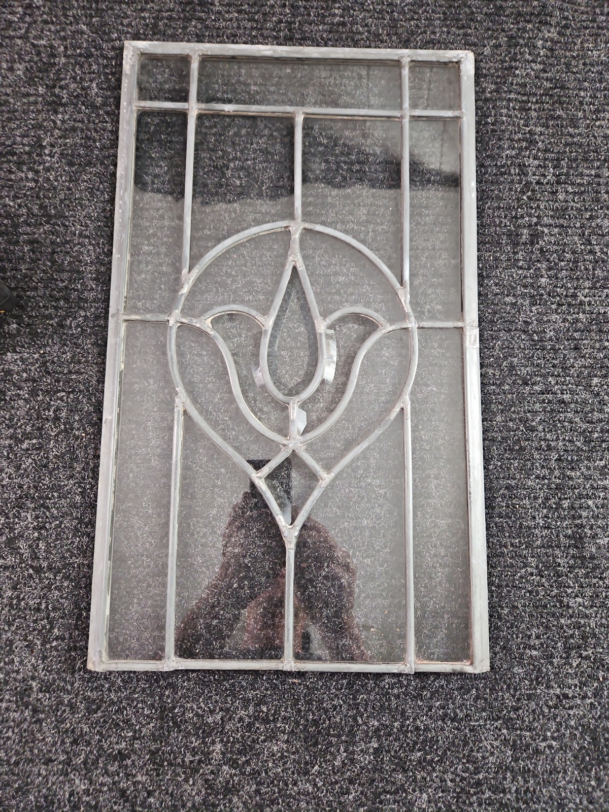 11.25″ x 18.75″ Handcrafted Stained Glass Tulip Panel Clear Beveled Window Panel