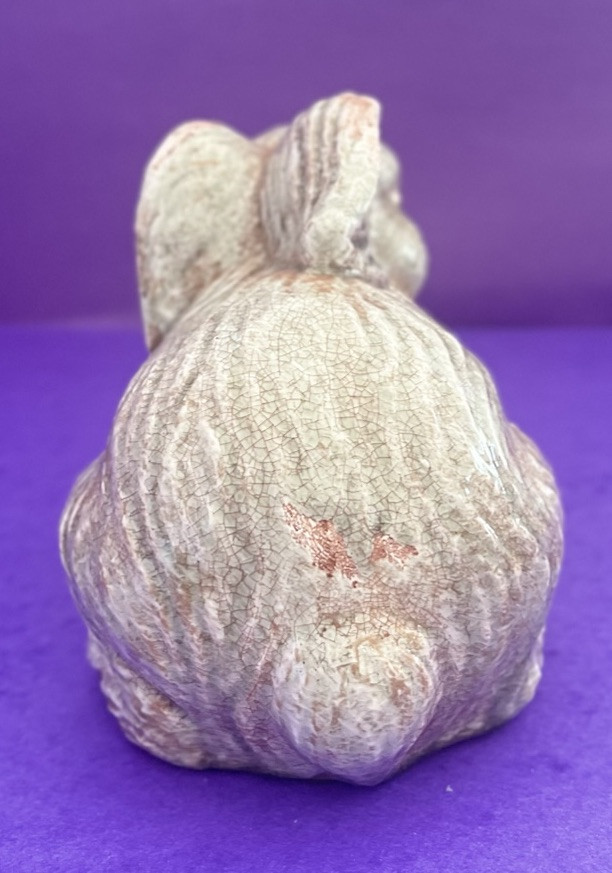 Large Terracotta Crackle Glazed Distressed Rustic Rabbit Easter Figurine SALE!