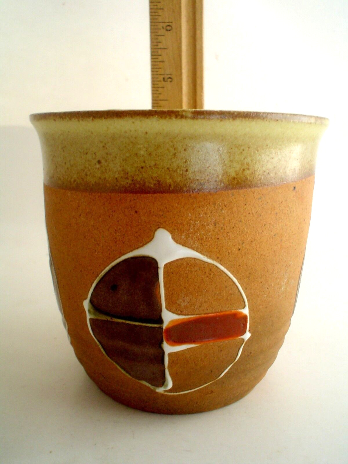 Glossy to Matte Hand Painted Pottery Vase or Planter with Original Tag CEI Japan