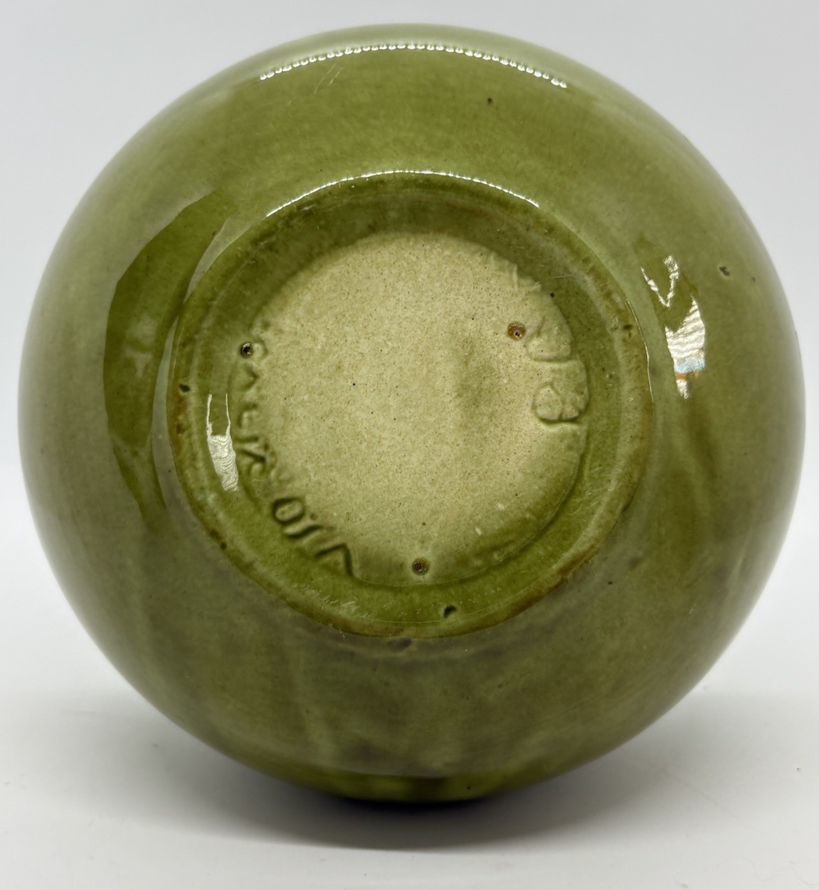 California Pottery Planter Pot Vintage Mid-Century Green Drip Glaze