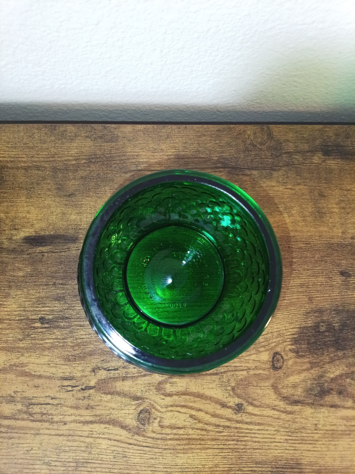 Vintage E. O. Brody Co. Forest Green Fish Scale Glass Vase Bowl MCM Style 4.5”