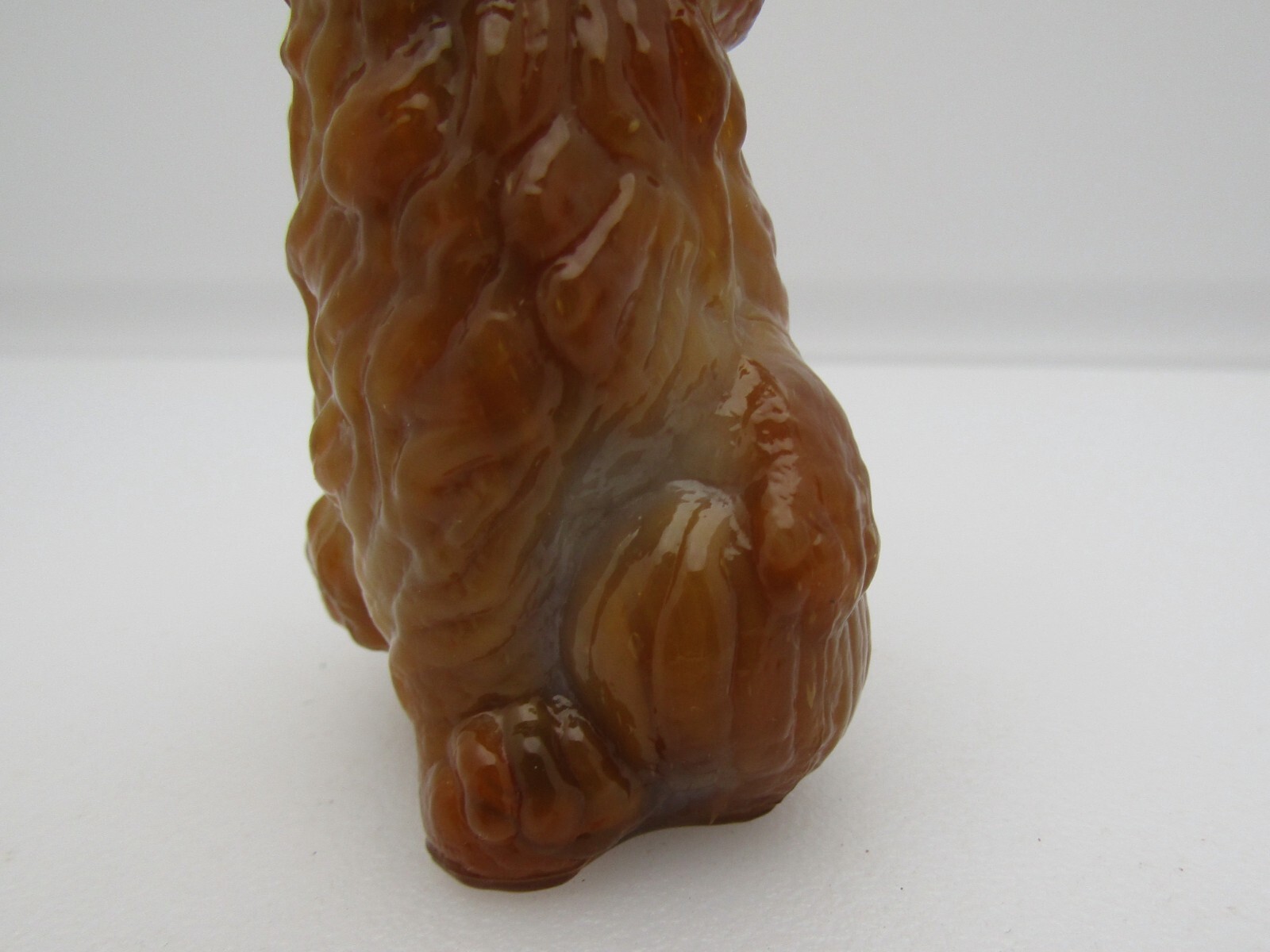 Boyd Crystal Art Glass Brown Slag Skippy the Dog Vintage 3 1/4″ Figurine