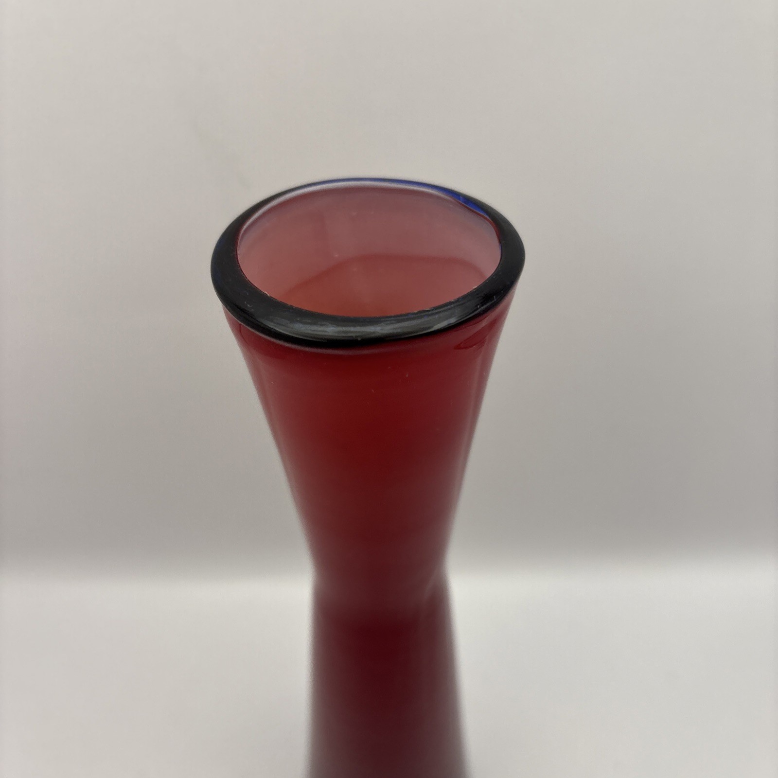 Modern ‘High Waisted’ Handblown Vase Abstract 8 Inch