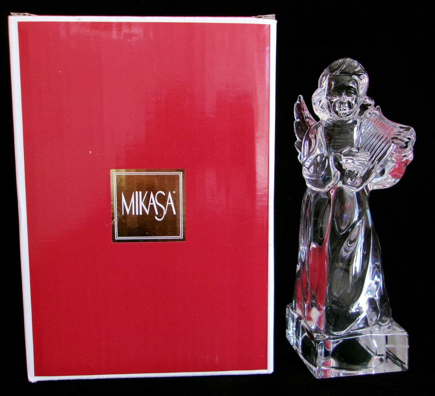 MIKASA Herald Collection Angelic Harp 8.25″ Angel Figurine Full Lead Crystal