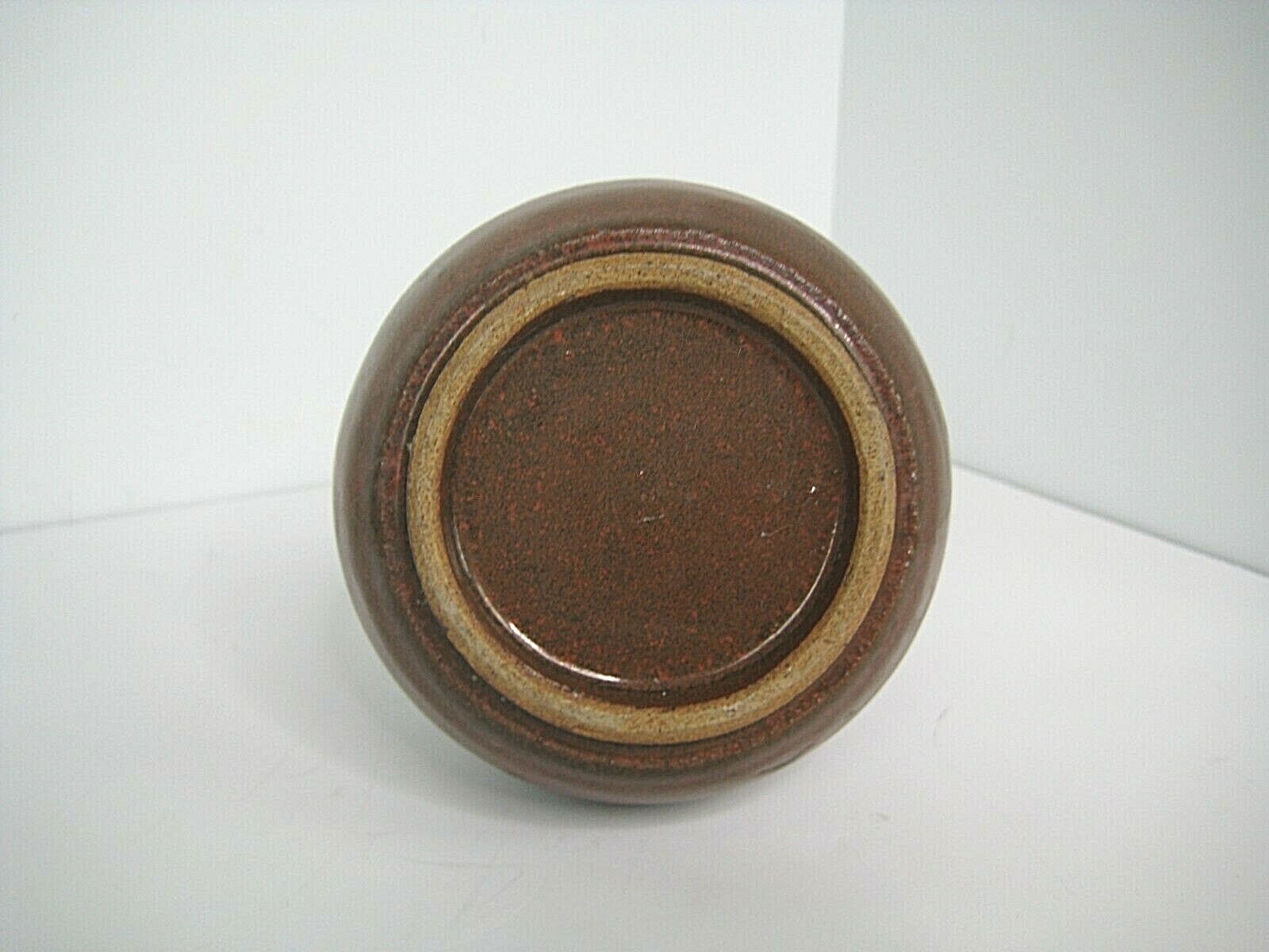 5.5 inch bud vase pottery drip glaze cream green brown 5 inchs tall .75 in hole