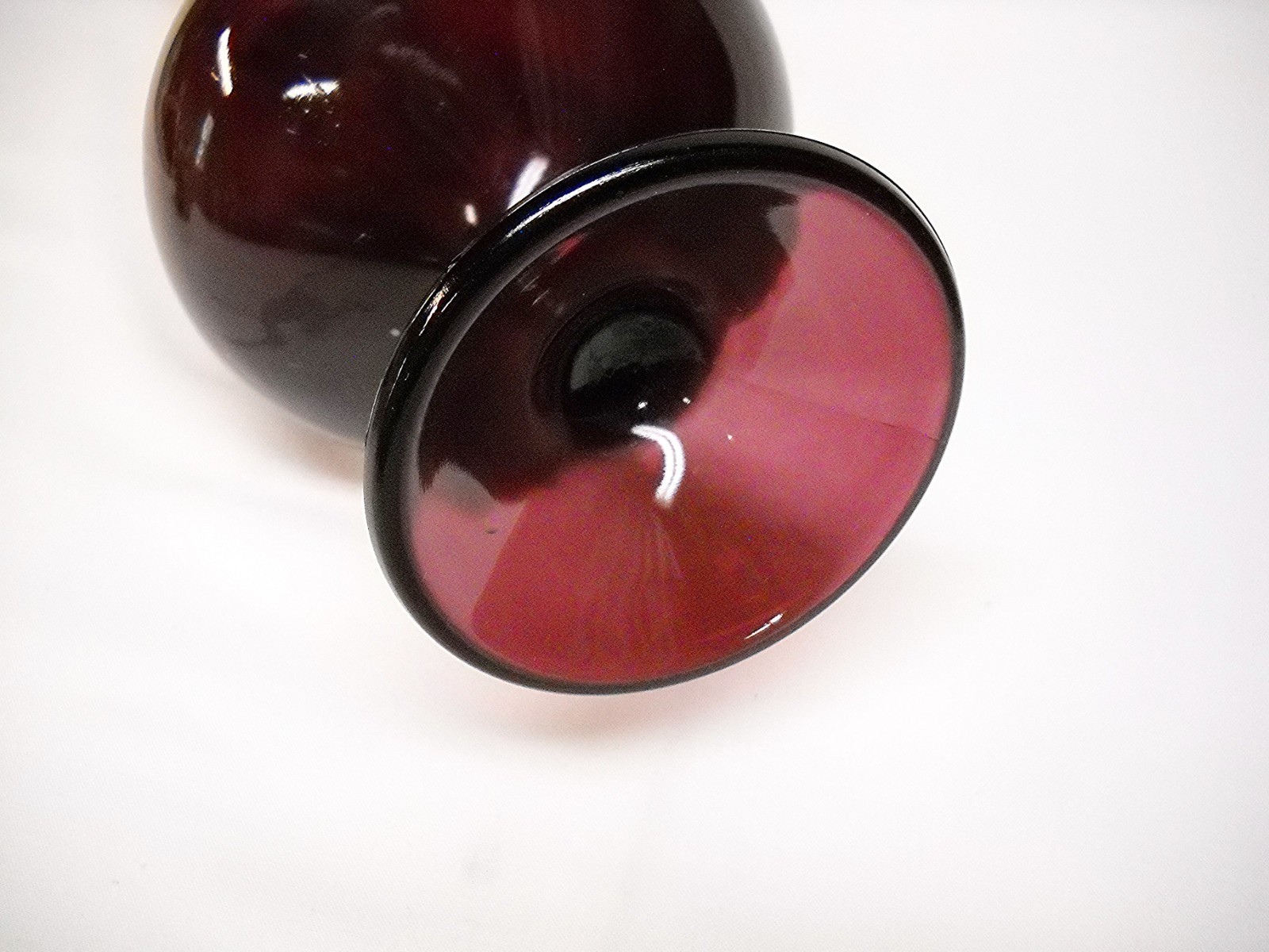 Vintage L.E. SMITH AMETHYST SMOOTHIE SWUNG VASE W. PEDESTAL FOOT-16-1/2″-VG