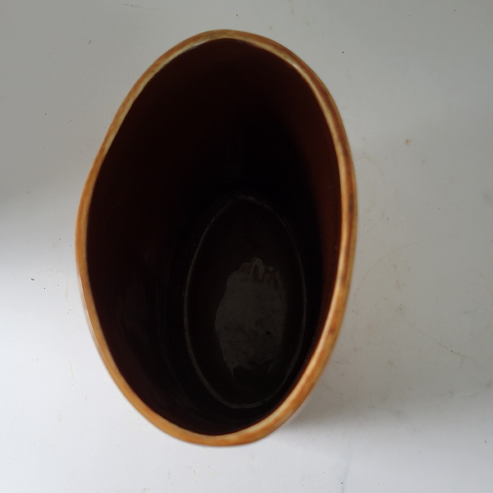 Vintage Pennsbury Pottery Utensil Caddy Brown Oval Unity of Service Newtown