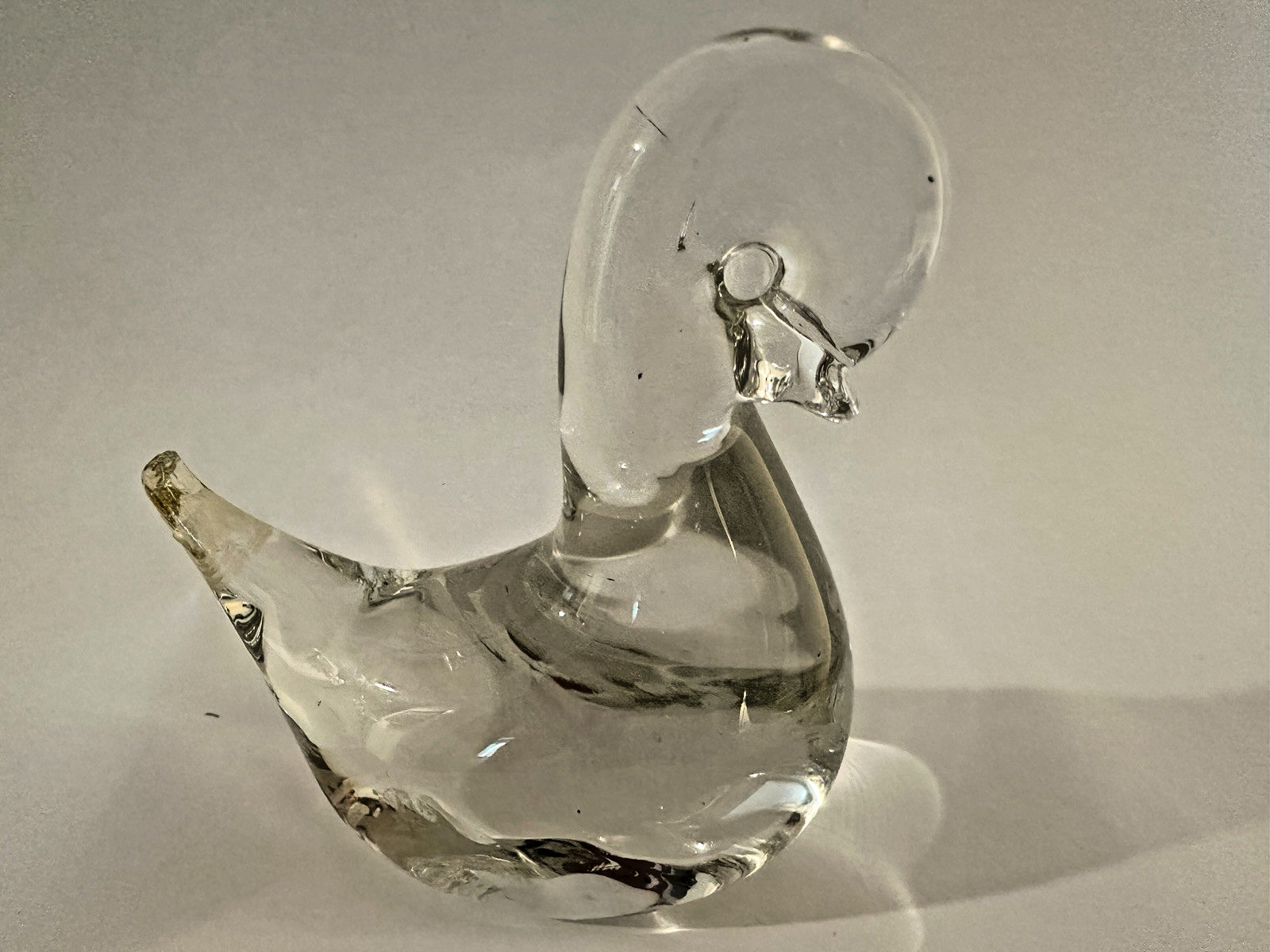 Crystal Baby Duck Sitting Figurine-GOOD, Small 4″W 3″H