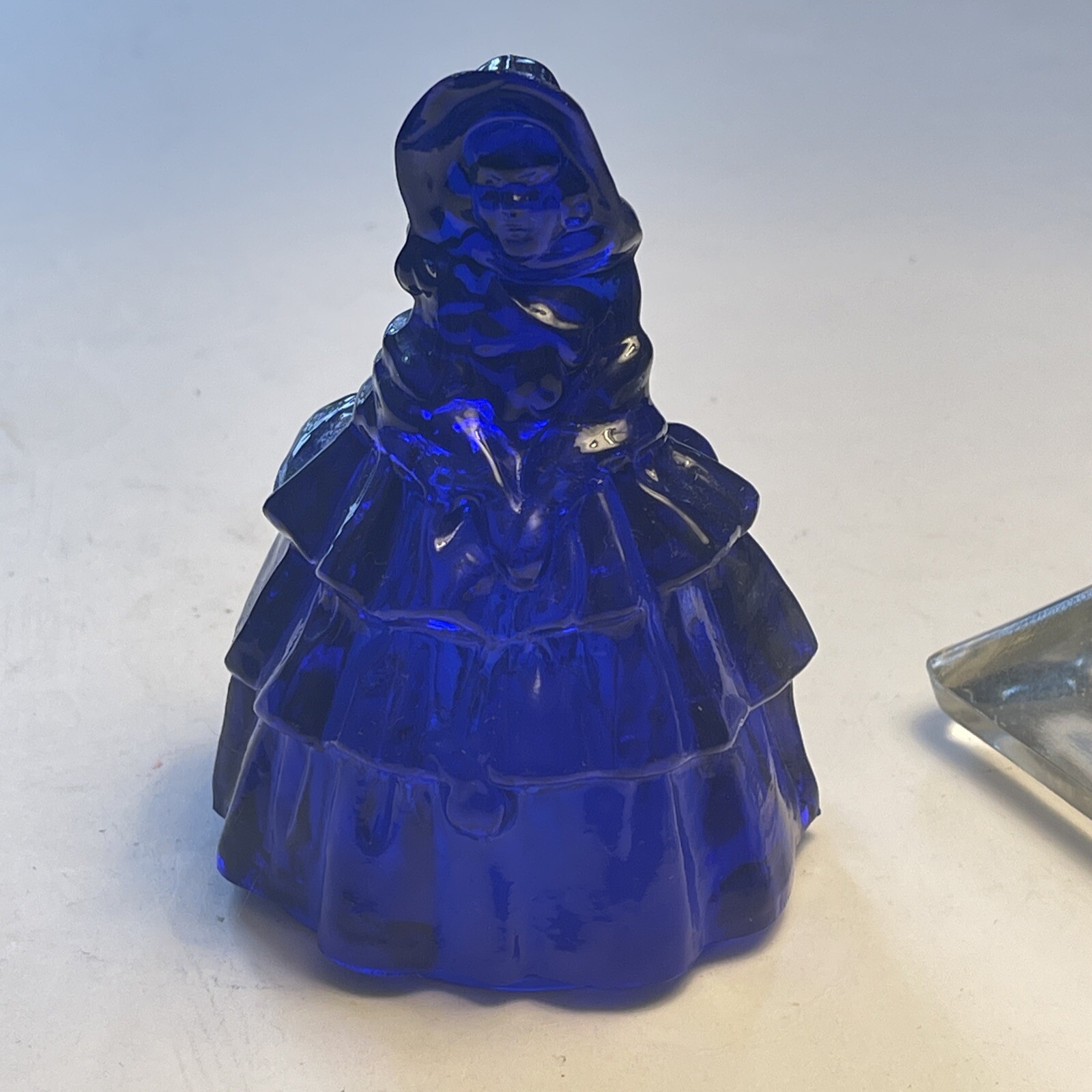 Boyds Glass Cobalt Blue Nancy Miniature Figurine Colonial Doll 2 1/2″