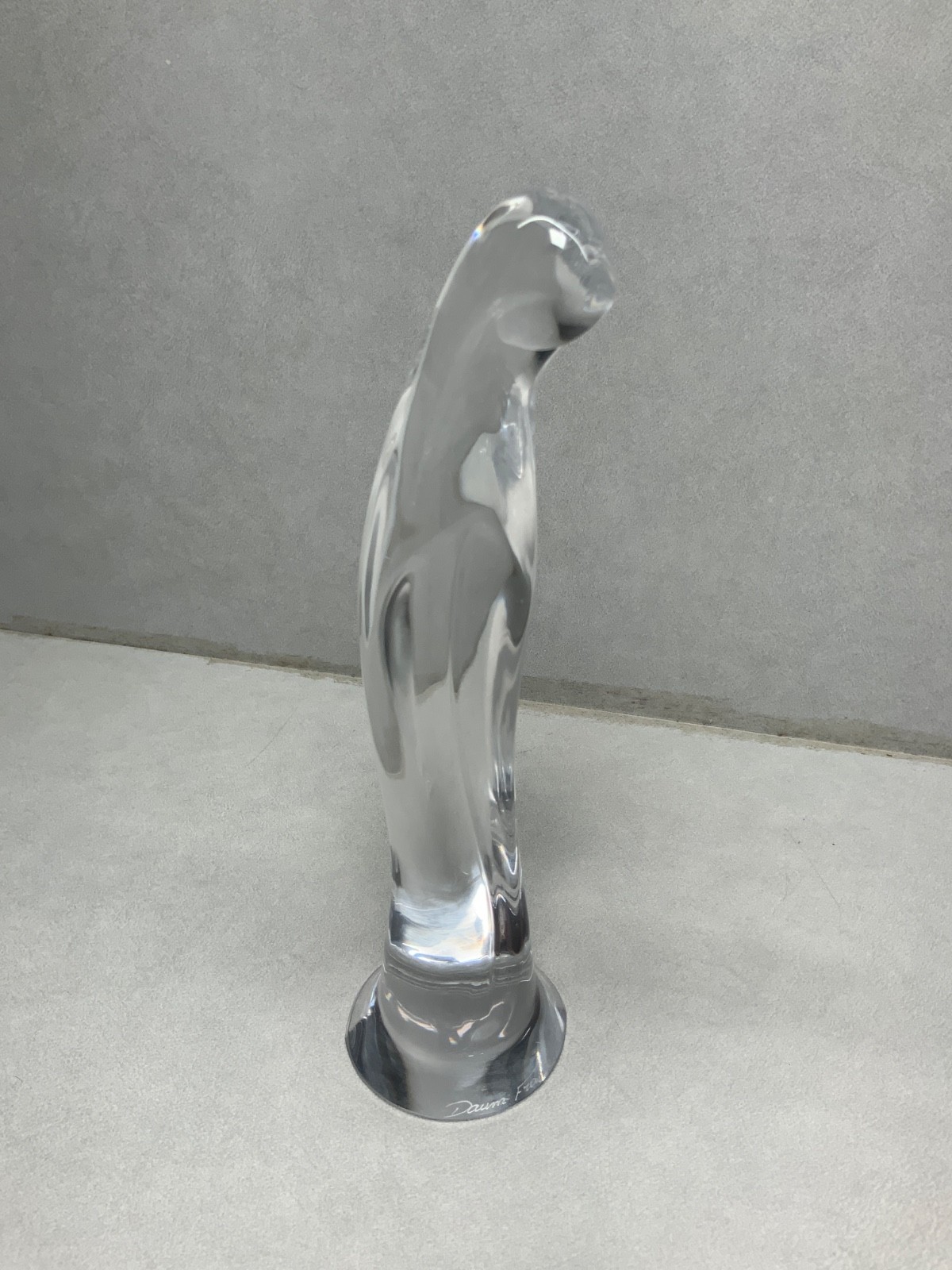 Vintage Daum France Clear Crystal Praying Madonna Figurine Modernist Mary 8″