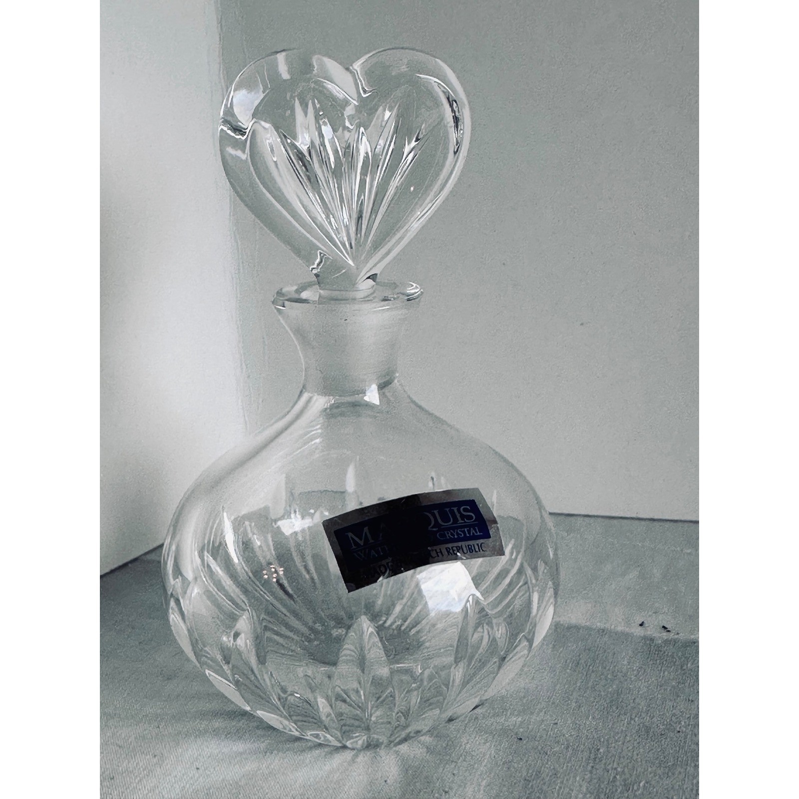 Marquis by Waterford Crystal Heart Stopper Perfume Bottle Made in Czech Republic