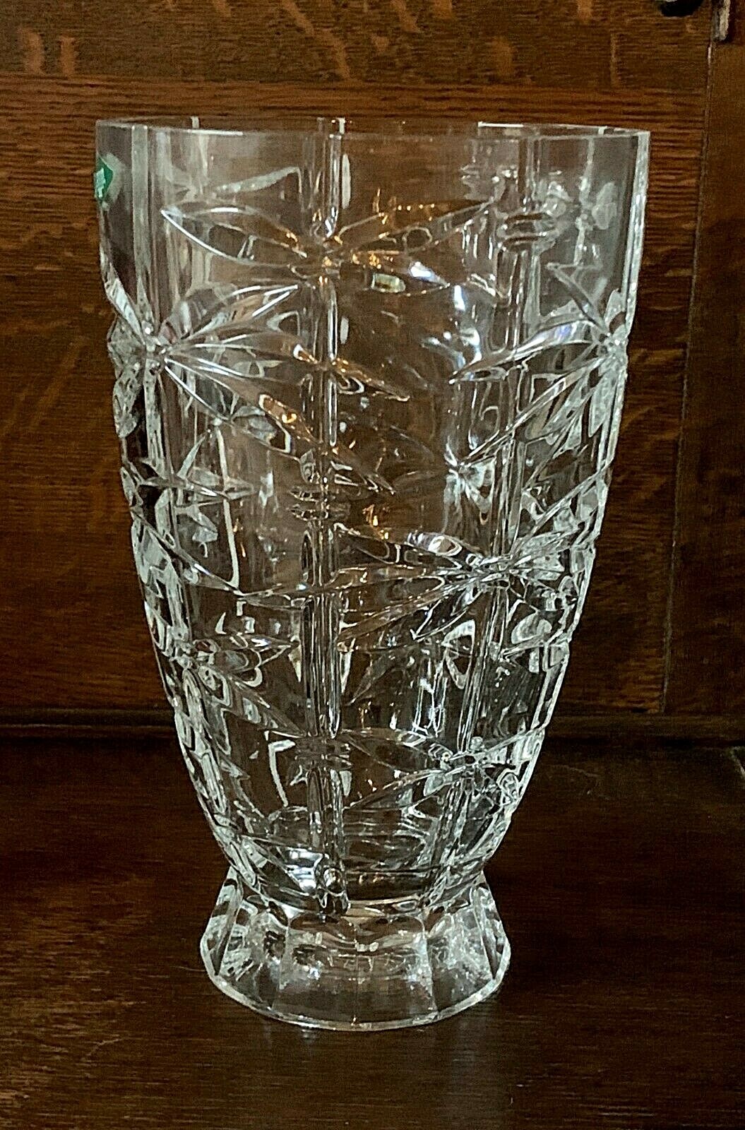 New Shannon Crystal Designs of Ireland 24% Lead Crystal Vase 11 3/4″ T 8lbs 14oz