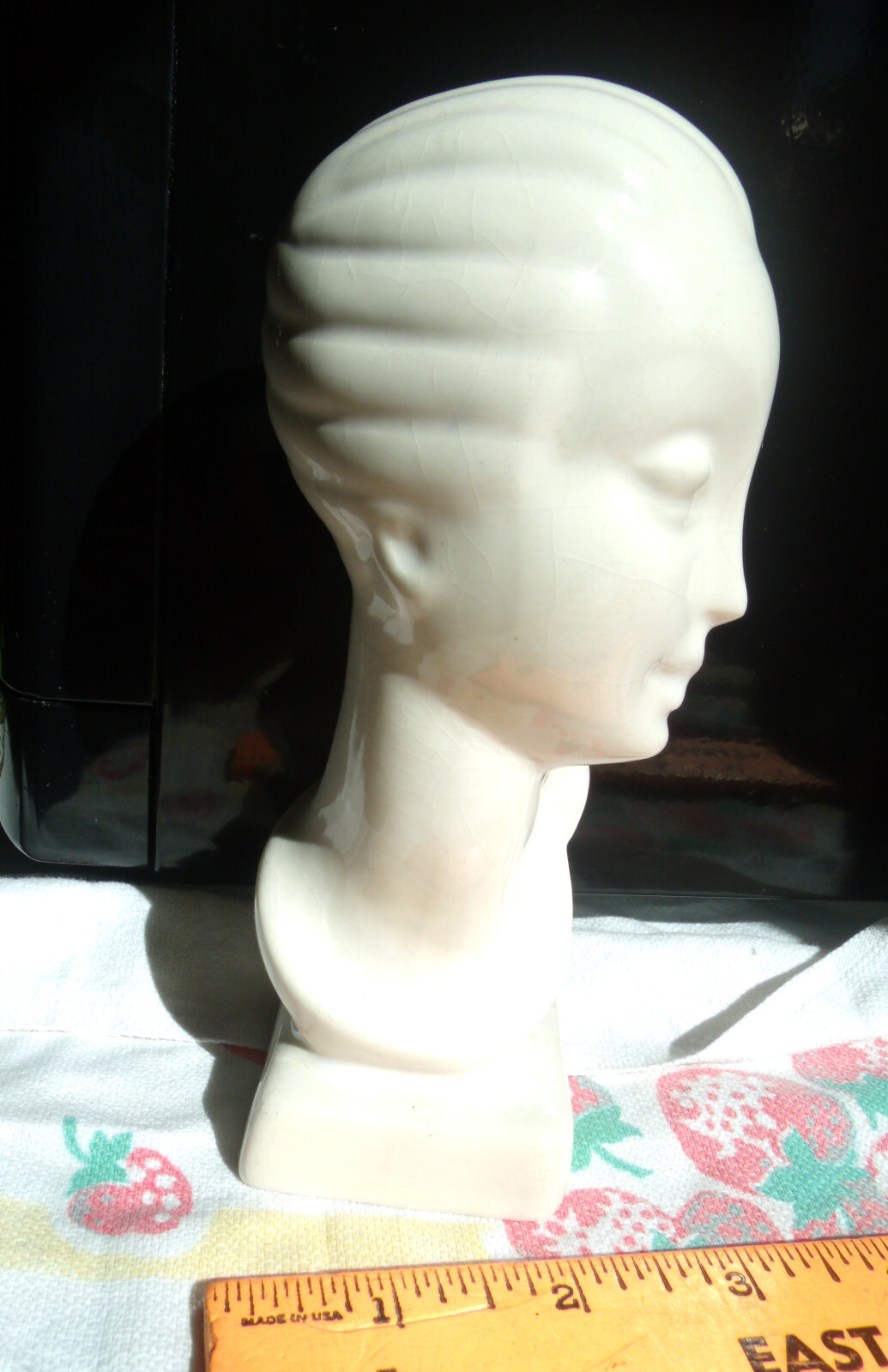 Vtg AMACO American Art Clay Porcelain Bust Of A Lady White C1930’s Art Deco 6”