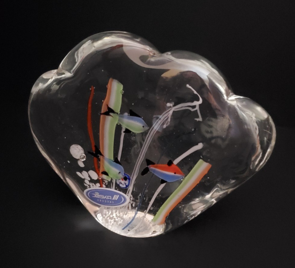 JOSKA Crystal Germany Large Fish Aquarium Paperweight 4.75″ Tall x 5.75″ L