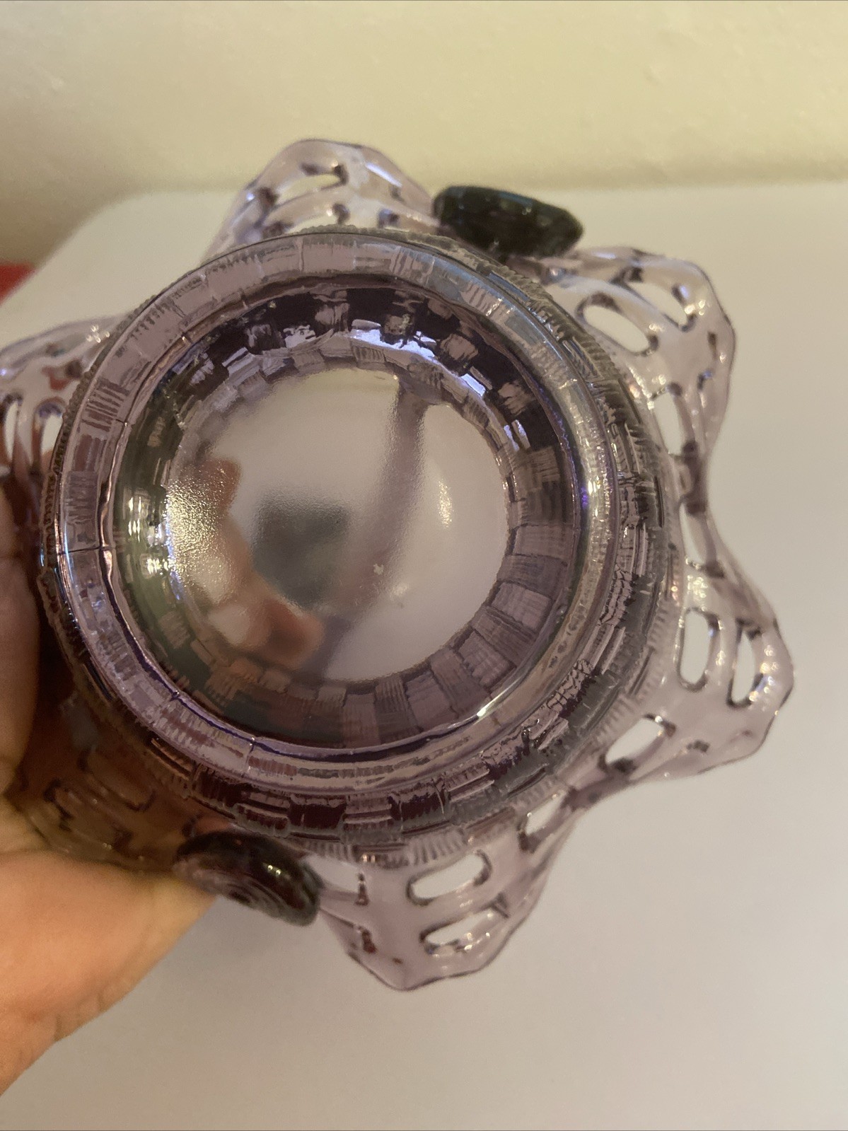 Vintage Fenton Basket Butch Wright Carnival Glass Amethyst Home Decor Handle Art