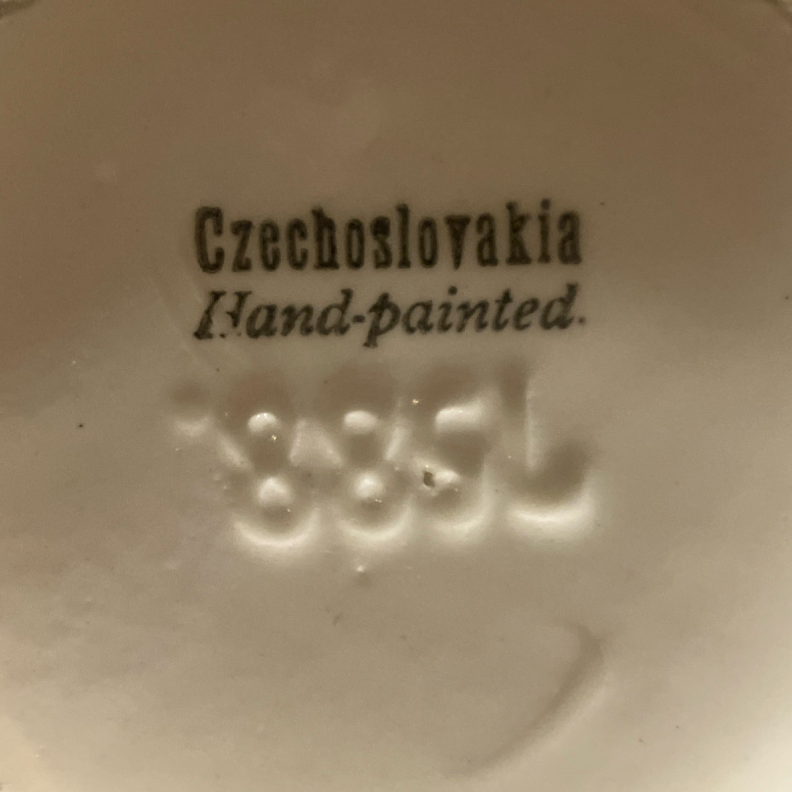 czechoslovakian Hand Painted Ceramic Floral Vase Czech Pottery 885L Glossy