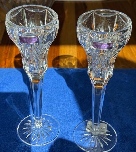 Marquis by Waterford Canterbury Cut Crystal Candle Holders Set of 2 NEW WT